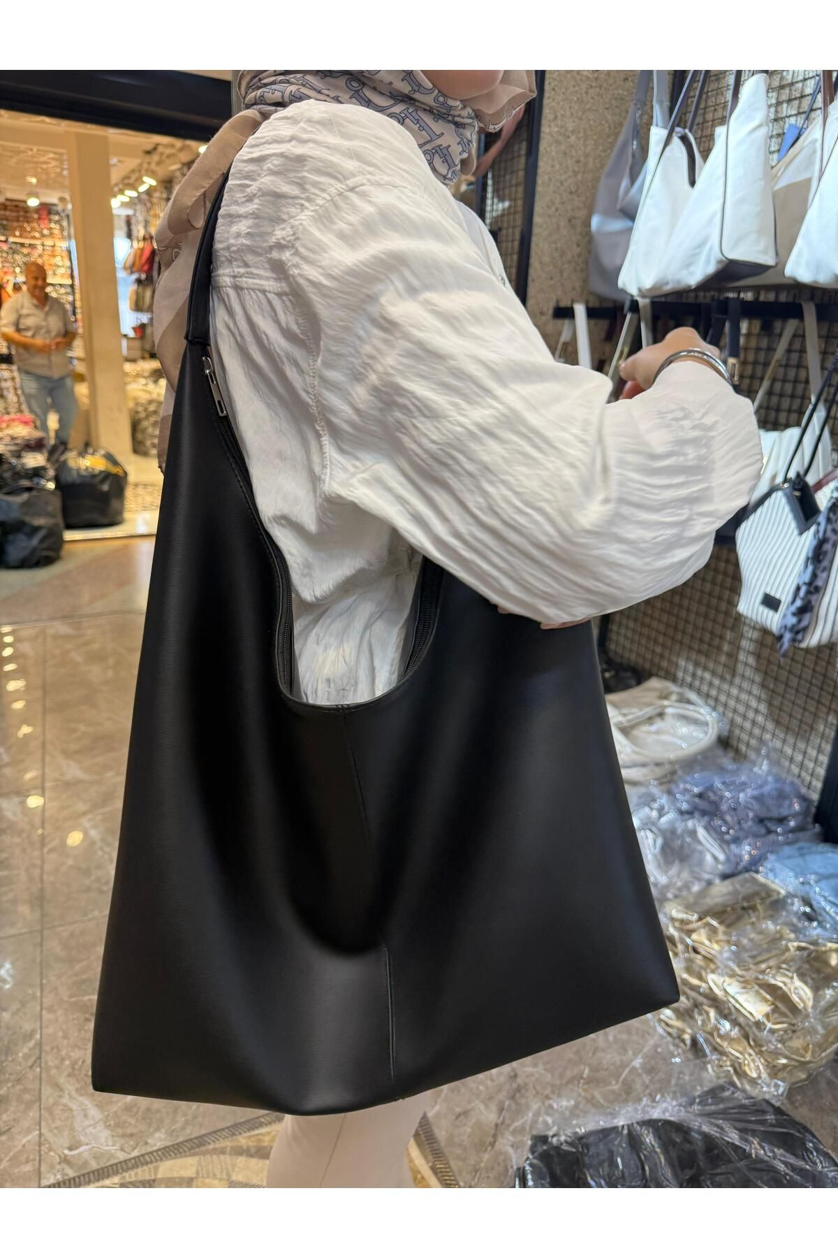 bag KADIN DERİ SİYAH KOL ÇANTASI
