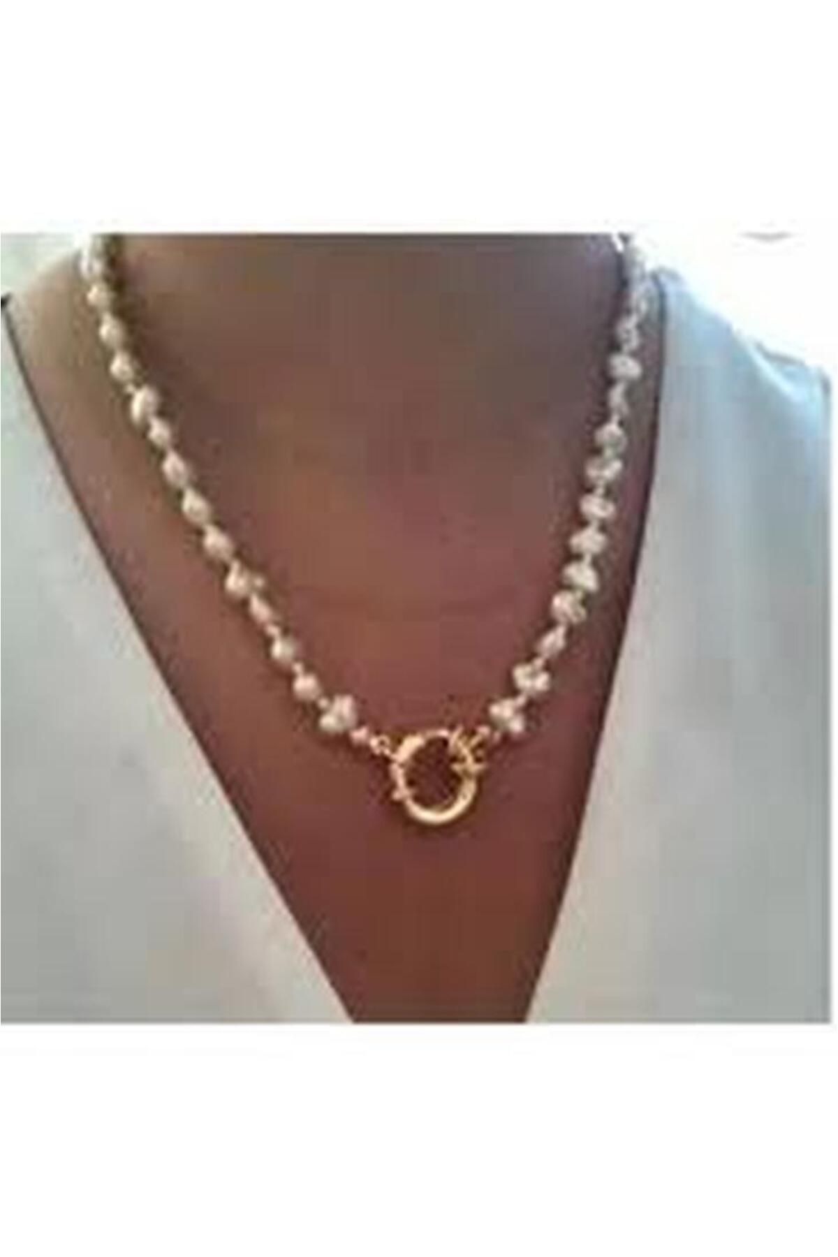 BESMYAR JEWELS Toptan Kadın Barok Kilit İncili Kolye