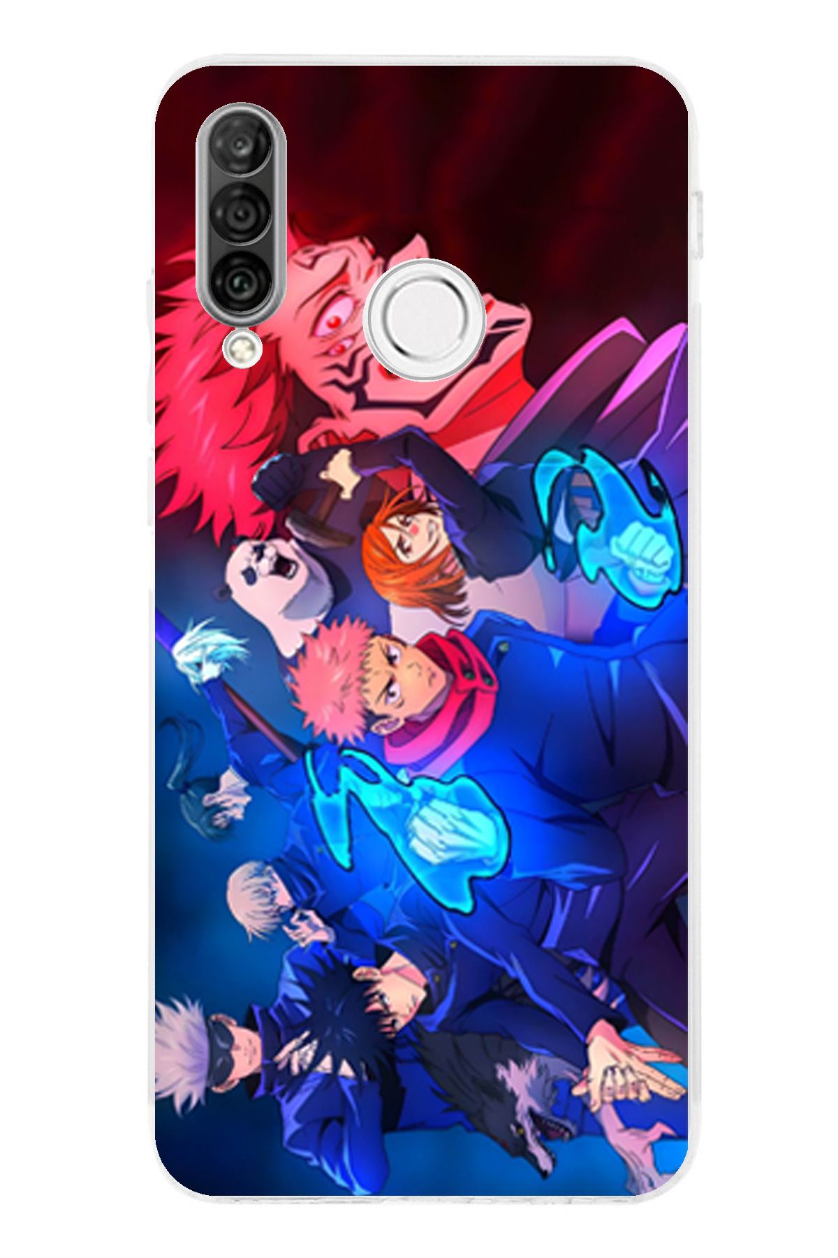 TechTree Huawei P30 Lite Uyumlu Jujutsu Kaisen Şeffaf Silikon Kılıf