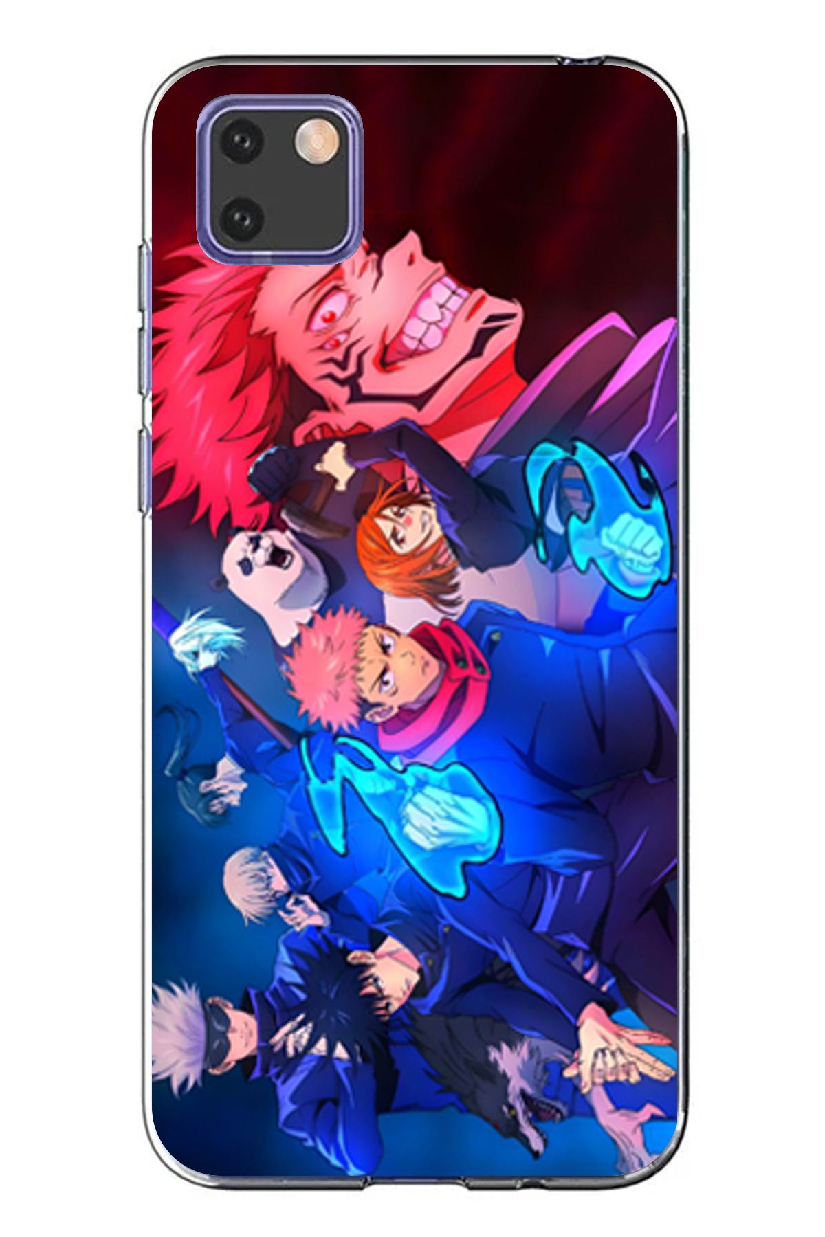 TechTree Huawei Y5P Uyumlu Jujutsu Kaisen Şeffaf Silikon Kılıf
