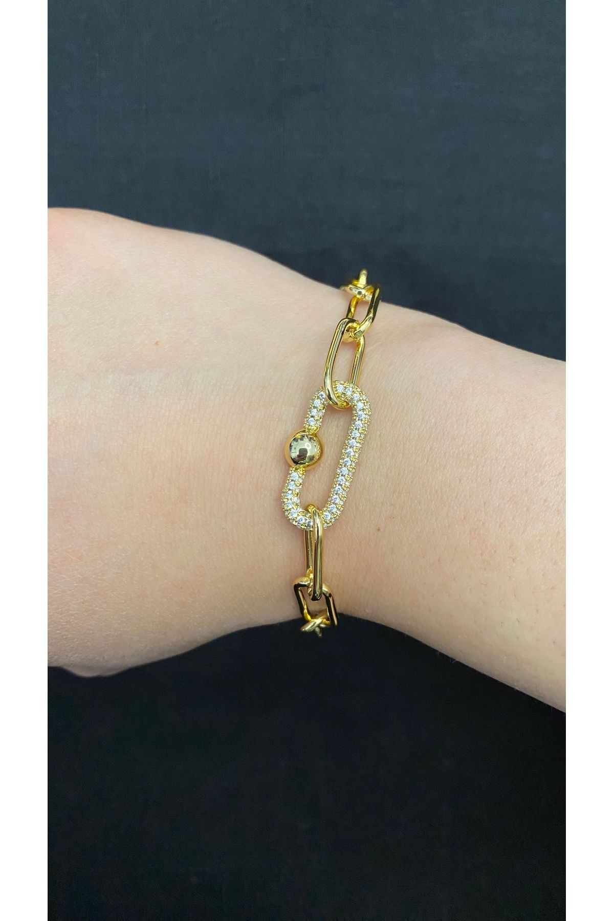 GLOWVİA AKSESUAR Tiffany Model Zirkon Taşlı Boncuk Bileklik