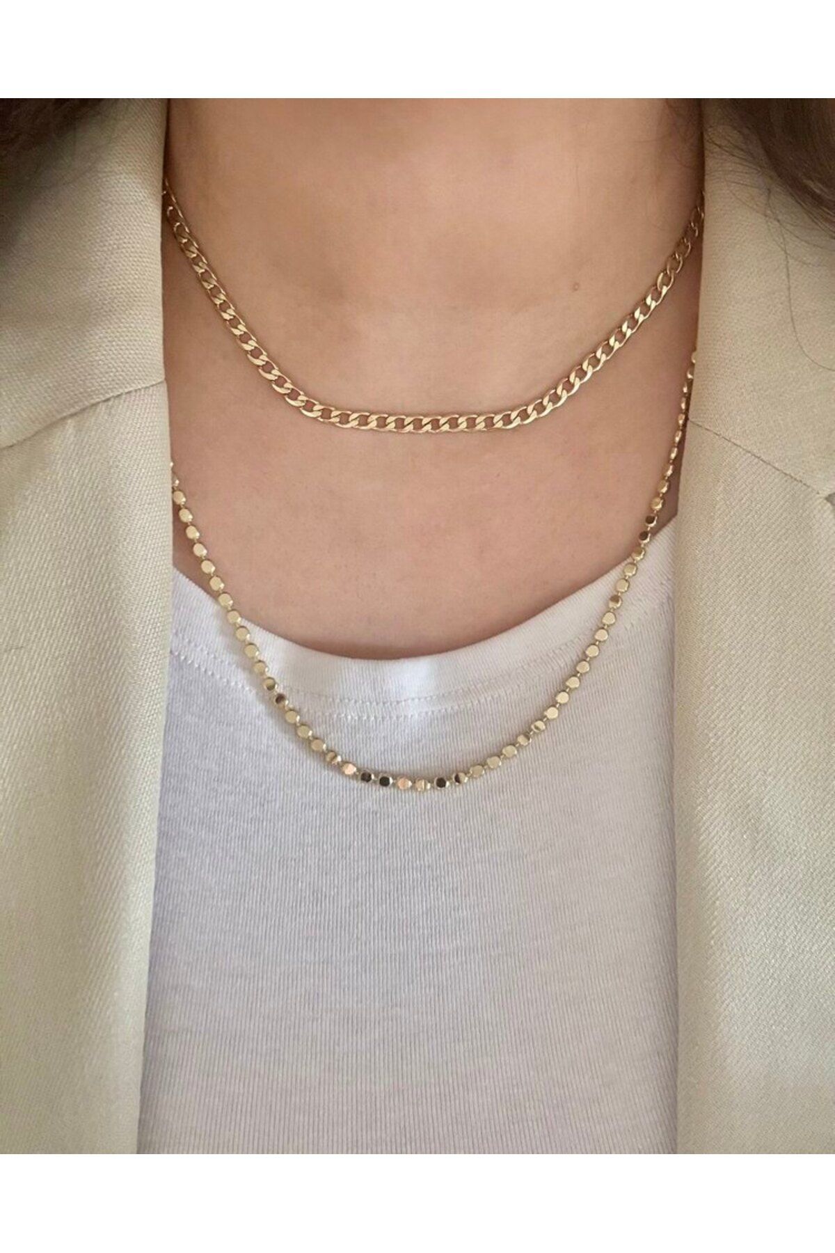 arya luxe 14k Xuping gold nostaljik künye zincir 45 cm