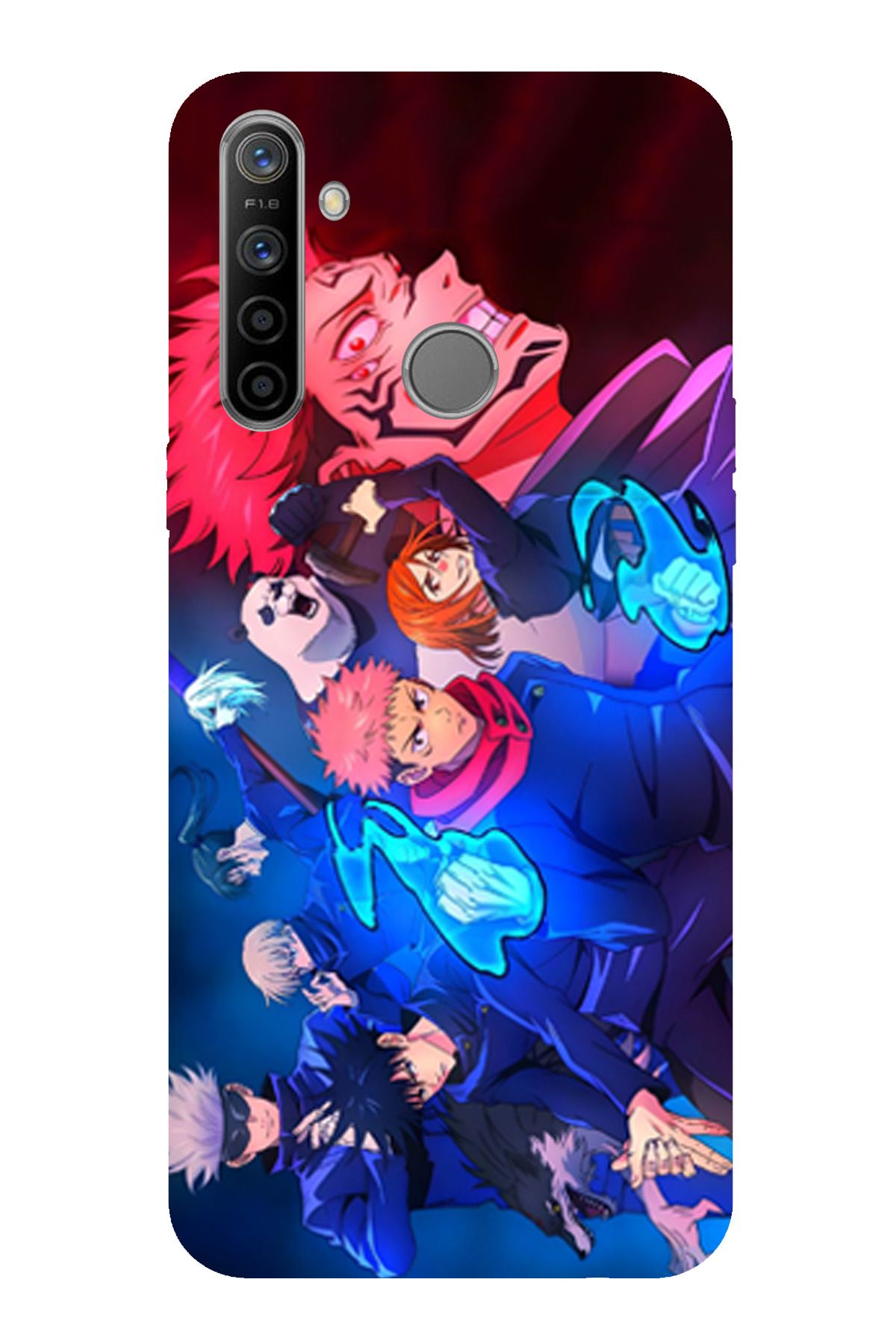 TechTree Realme 5i - 6i - C3 Uyumlu Jujutsu Kaisen Şeffaf Silikon Kılıf