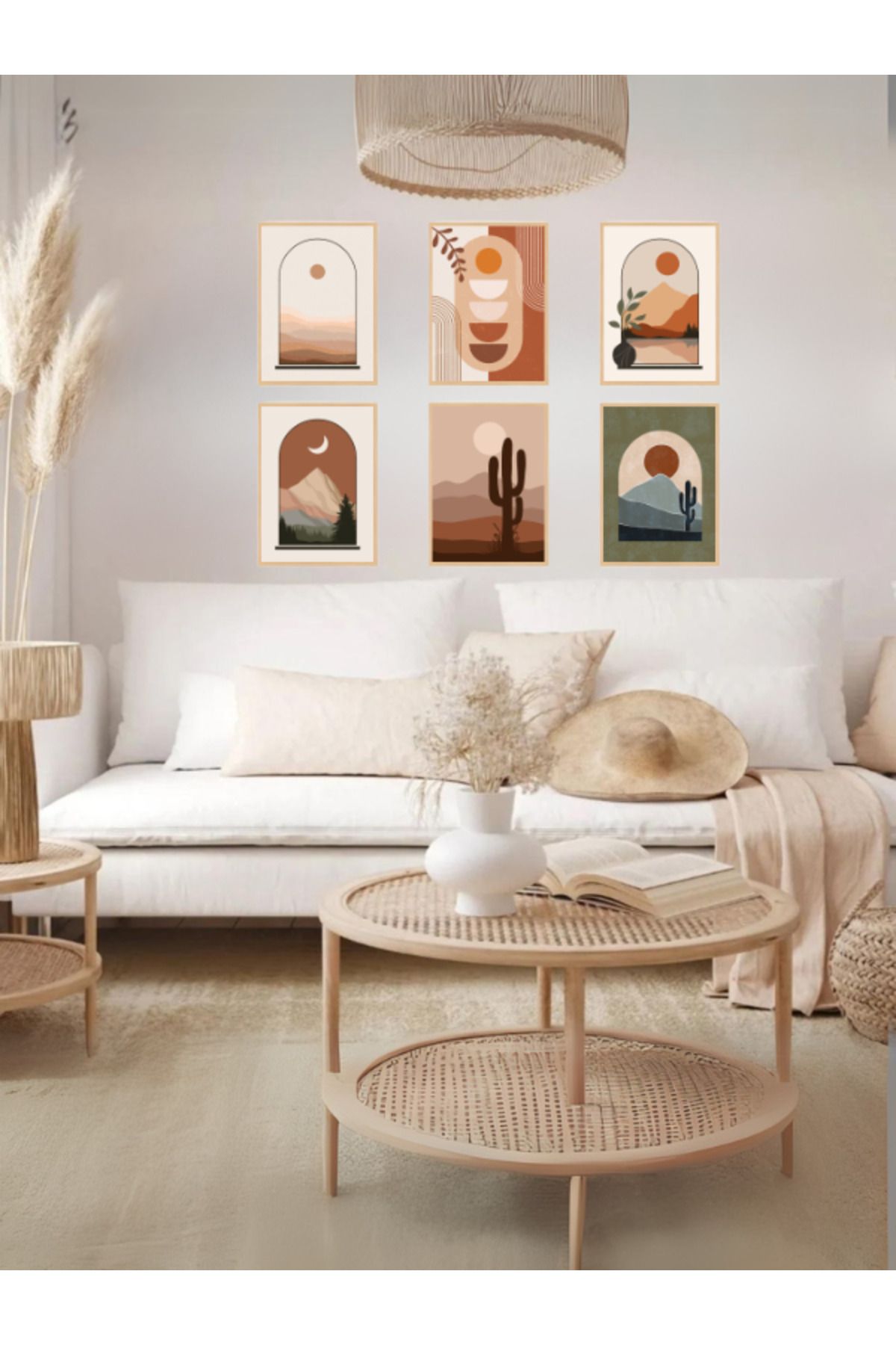 Tuba Decor 6 Parça Çerçeve Görünümlü MDF Çocuk Odası Tablo Seti
