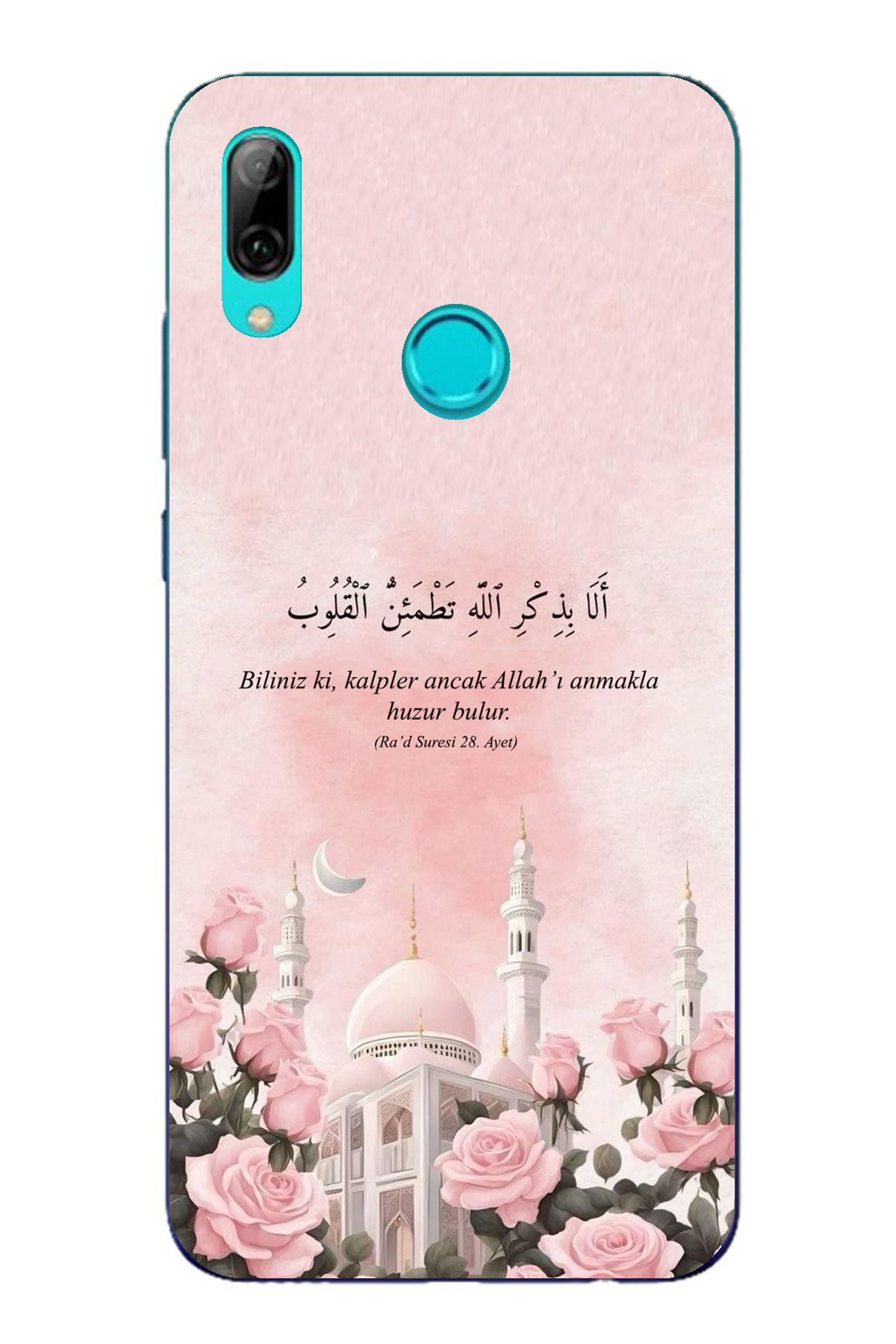 TechTree Huawei P Smart 2019 Uyumlu Rad Suresi Cami ve Güller Şeffaf Silikon Kılıf