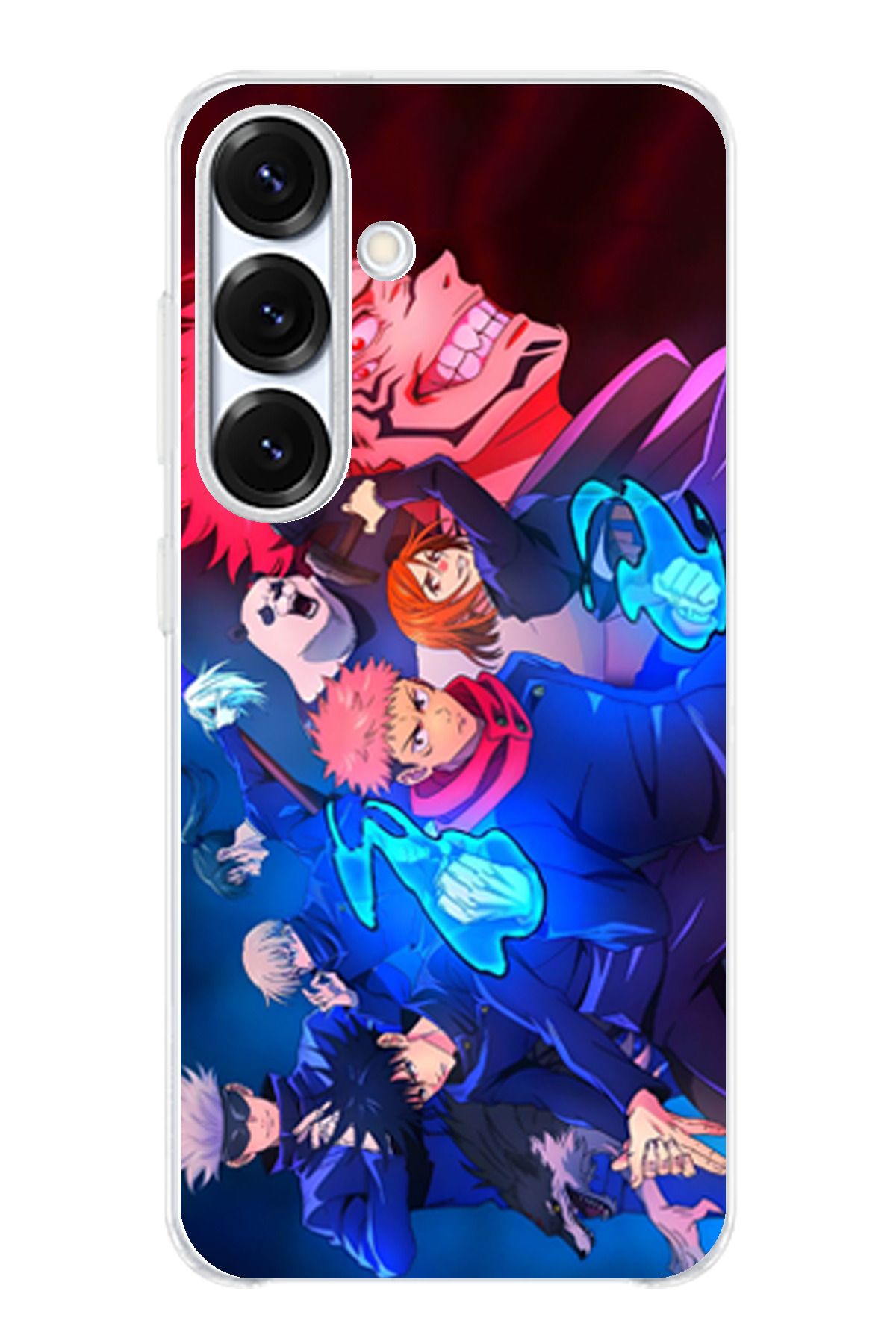 TechTree Samsung Galaxy S25 Uyumlu Jujutsu Kaisen Şeffaf Silikon Kılıf
