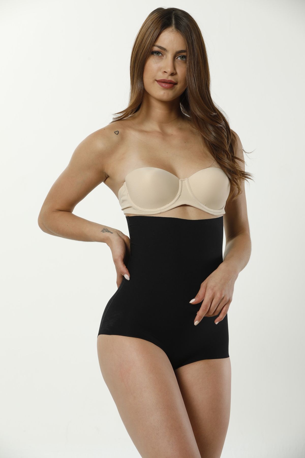 inkasole Lazer Kesim Yüksek Bel Slip Korse 2003 Siyah