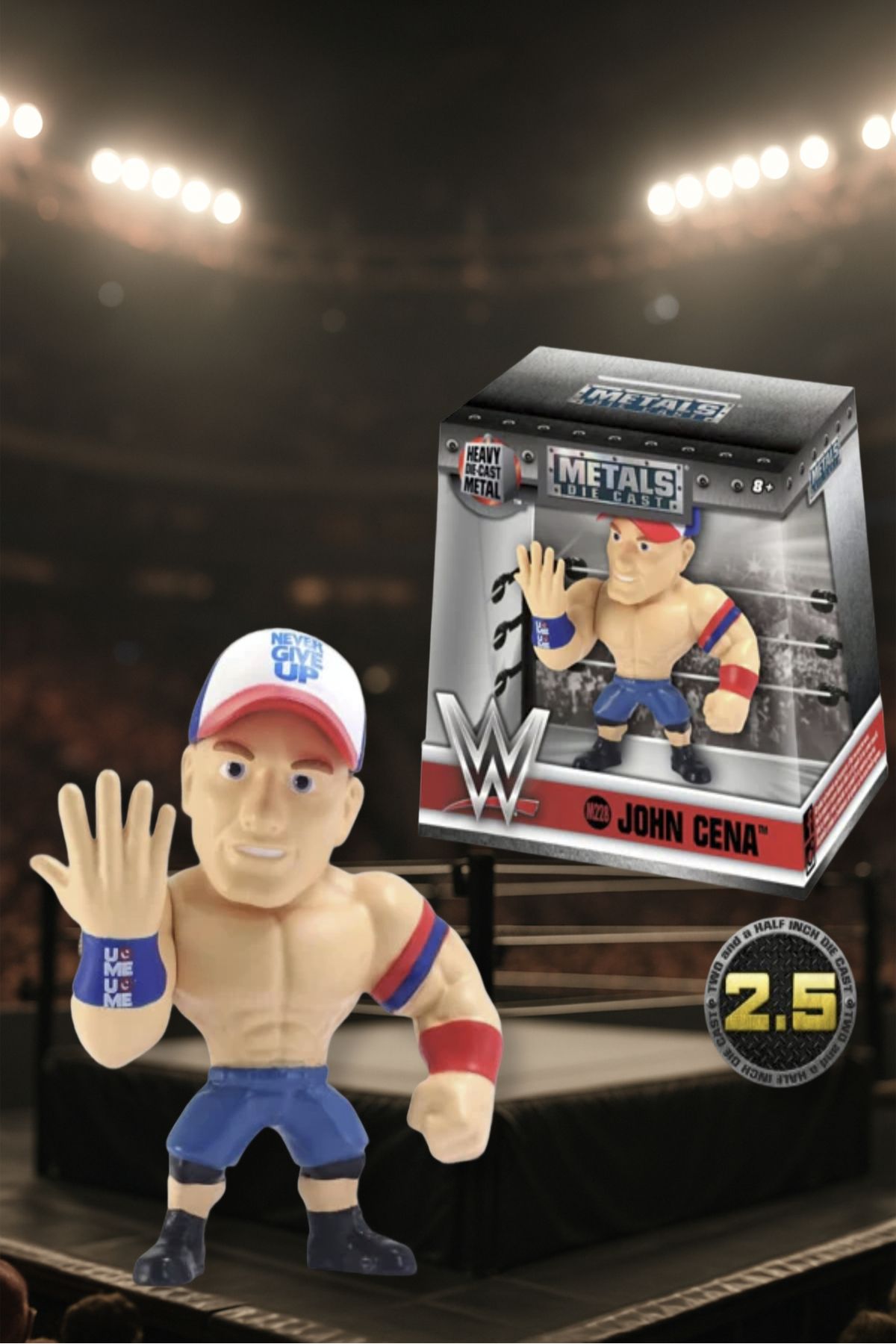 TOYFEST JADA WWE John Cena 2.5” Die - Cast Metal Koleksiyon Figürü Amerikan Güreşi - 6.35 CM