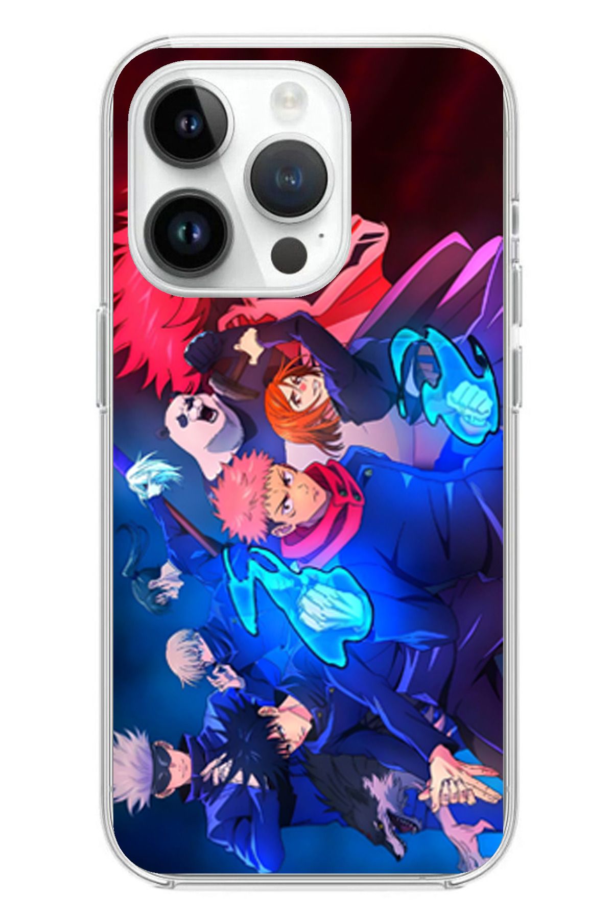 TechTree iPhone 14 PRO MAX Uyumlu Jujutsu Kaisen Şeffaf Silikon Kılıf