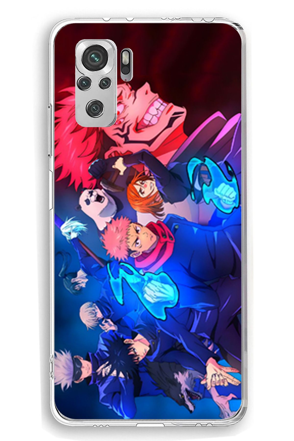 TechTree Redmi Note 10 / 10S Uyumlu Jujutsu Kaisen Şeffaf Silikon Kılıf