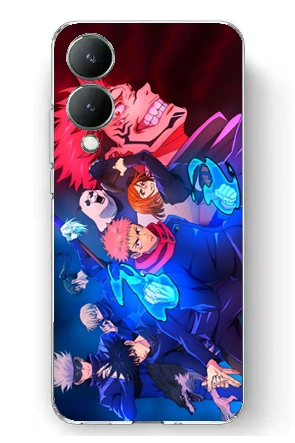 TechTree Vivo Y17S Uyumlu Jujutsu Kaisen Şeffaf Silikon Kılıf