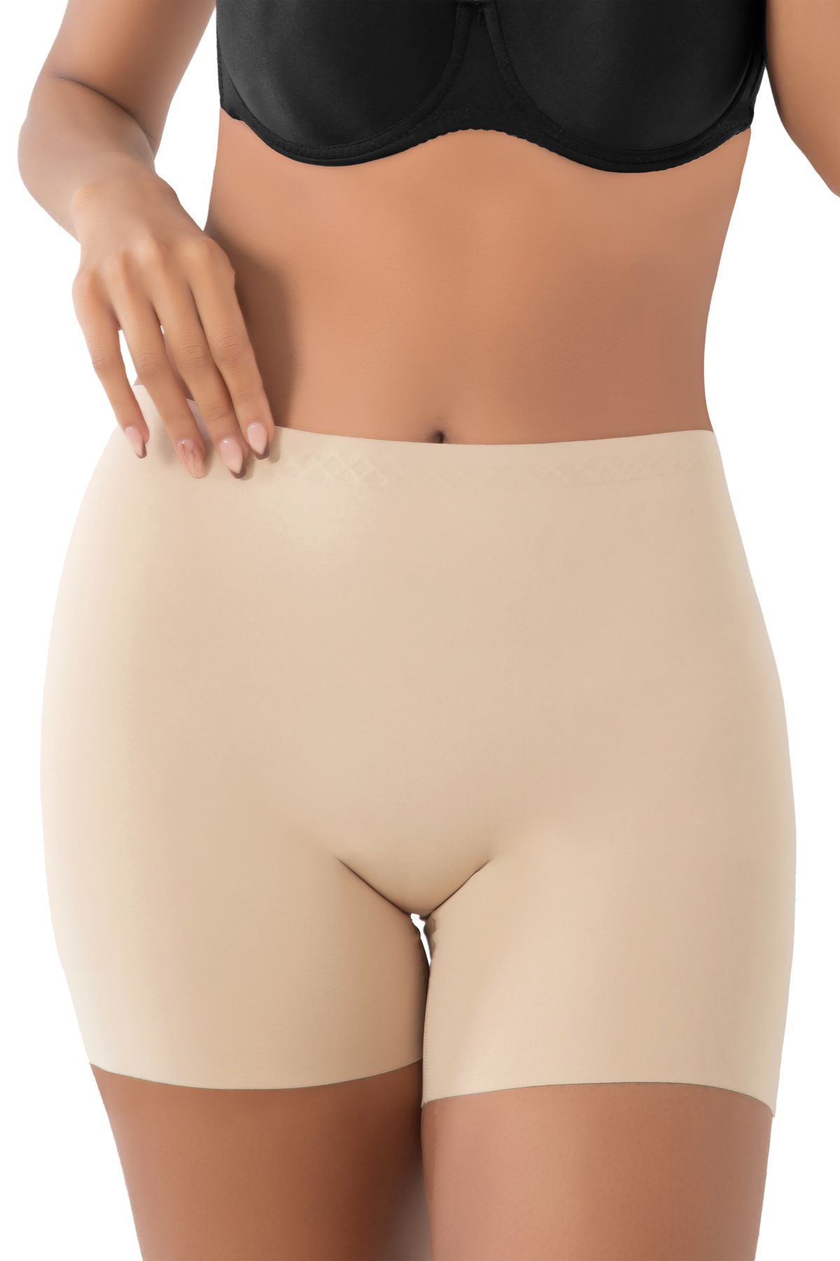 inkasole Lazer Kesim Yüksek Bel Boxer Korse 3202 Ten