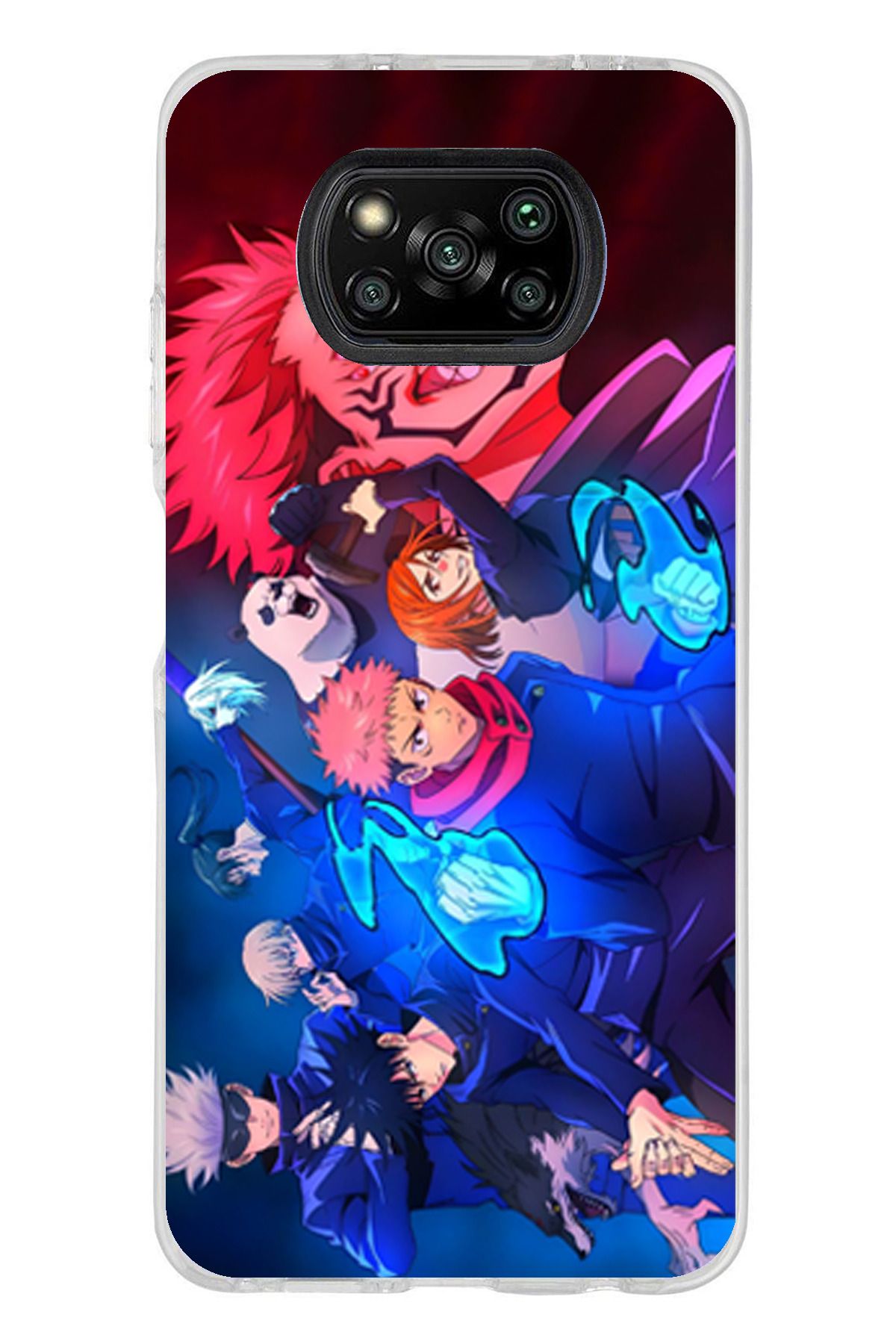 TechTree Poco X3 / NFC / PRO Uyumlu Jujutsu Kaisen Şeffaf Silikon Kılıf