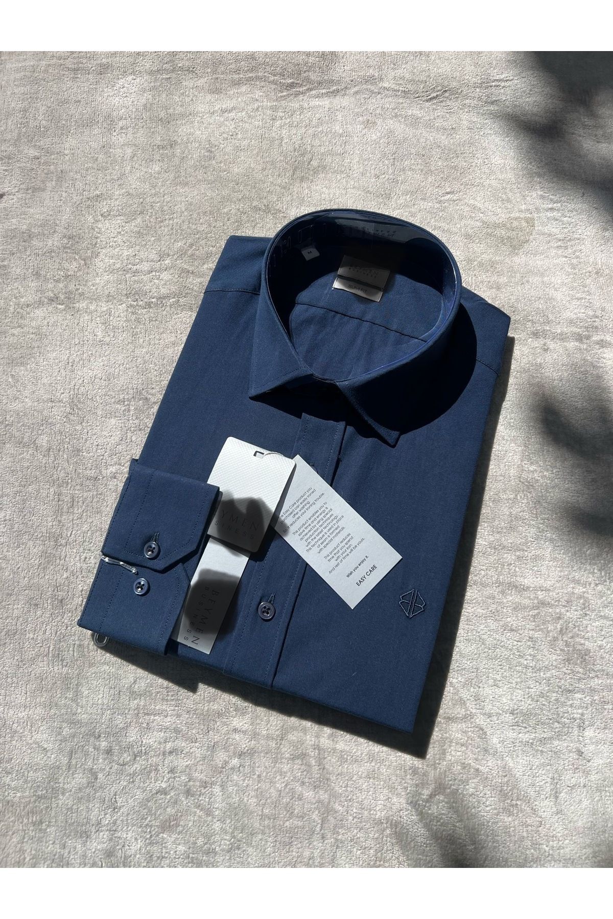 Marka Butikmayamoda Orijinal Marka Slim Fit Lacivert Gomlek