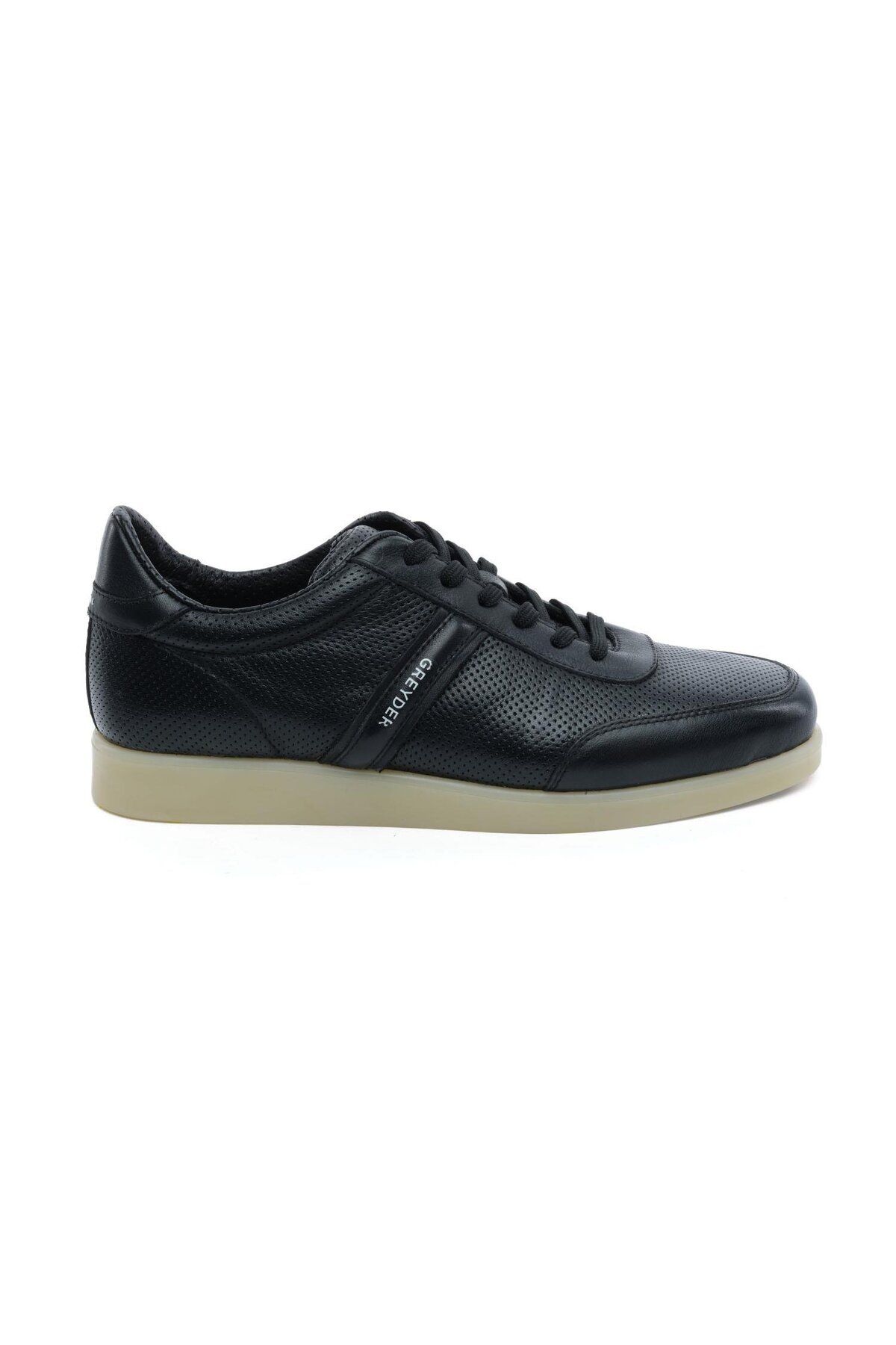 Greyder 18462 Siyah Hakiki Deri Erkek Sneaker Ayakkabı