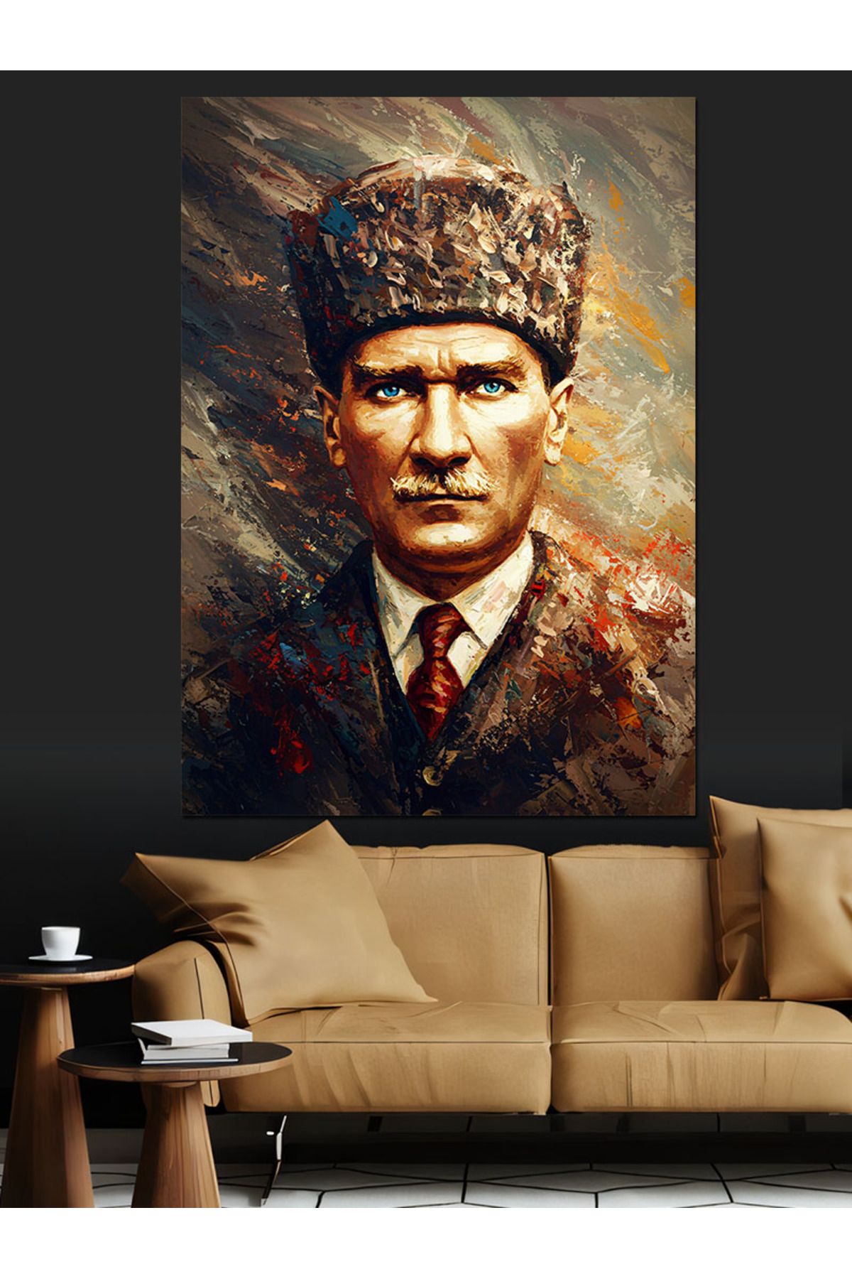 karizmart Mustafa Kemal Atatürk Dekoratif Kanvas - Mdf Ahşap Tablo
