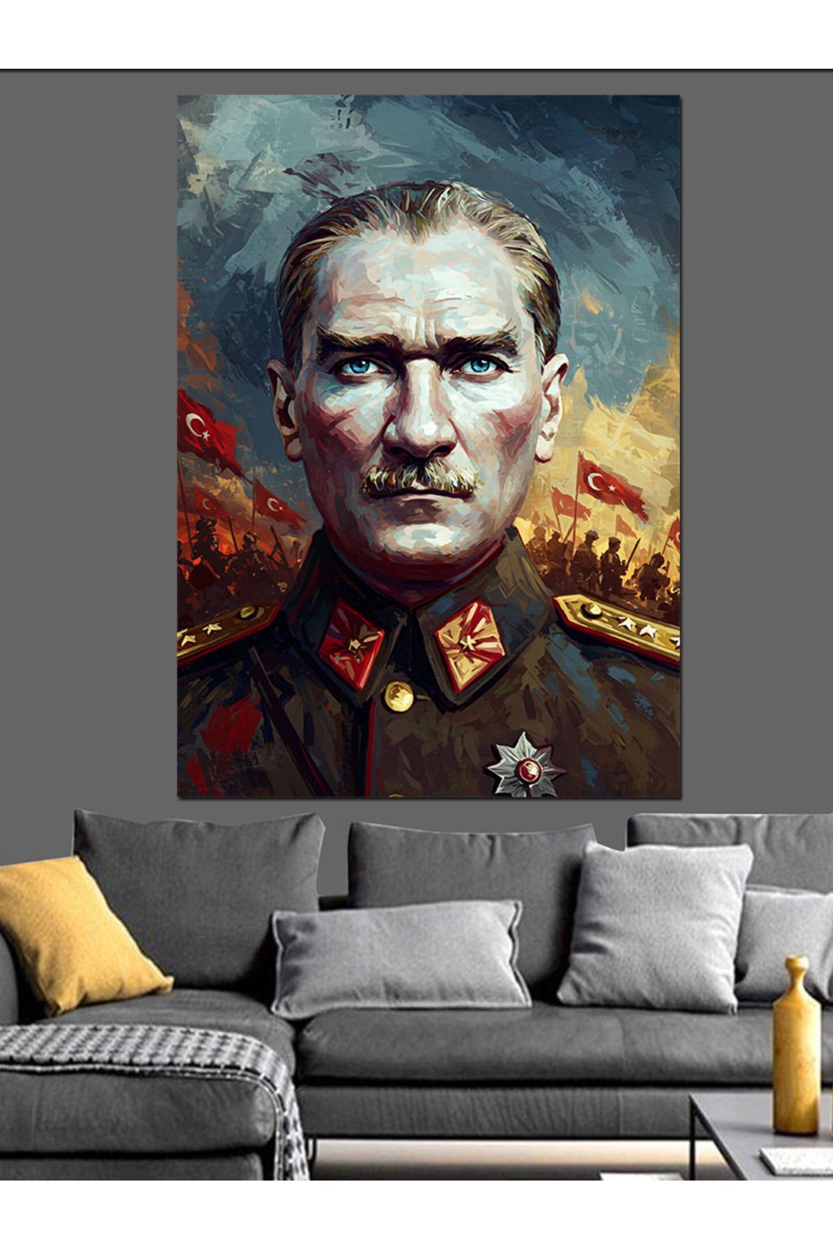 karizmart Mustafa Kemal Atatürk Dekoratif Kanvas - Mdf Ahşap Tablo