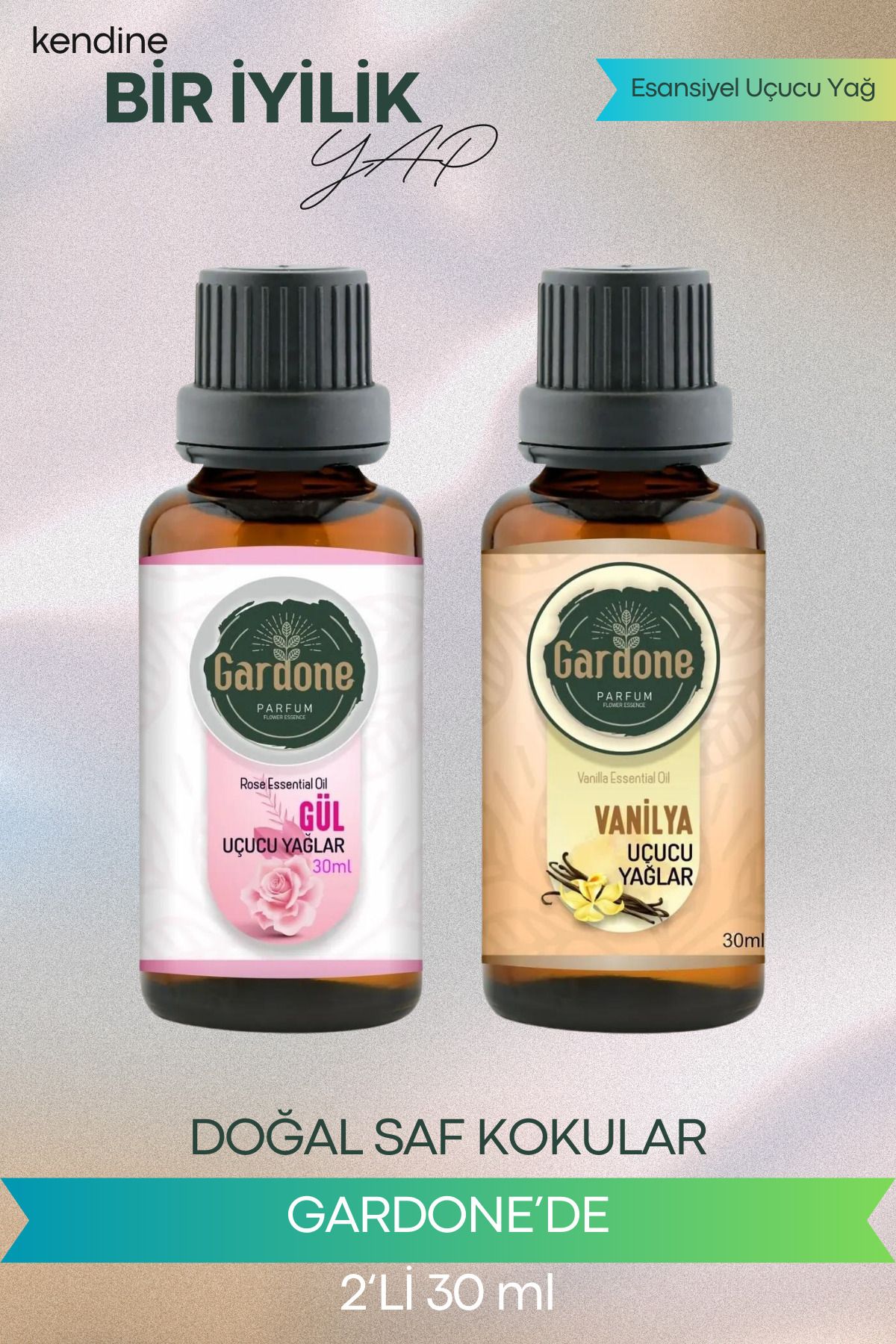 Gardone Gül Vanilya Uçucu Yağ Buhurdanlık Yağı Doğal Uçucu Yağlar Oda Kokusu Aromaterapi 30ml