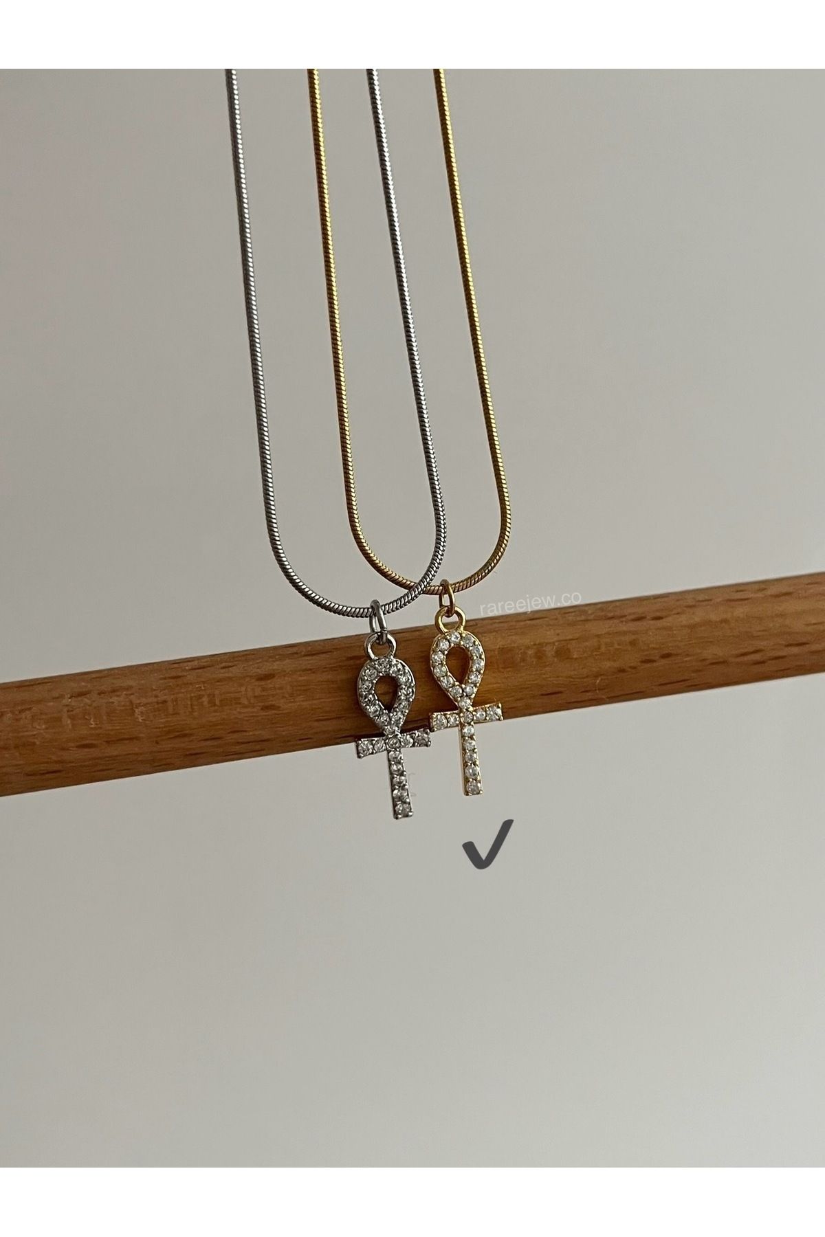 Raree Jewellery Zirkon taşlı ankh kolye