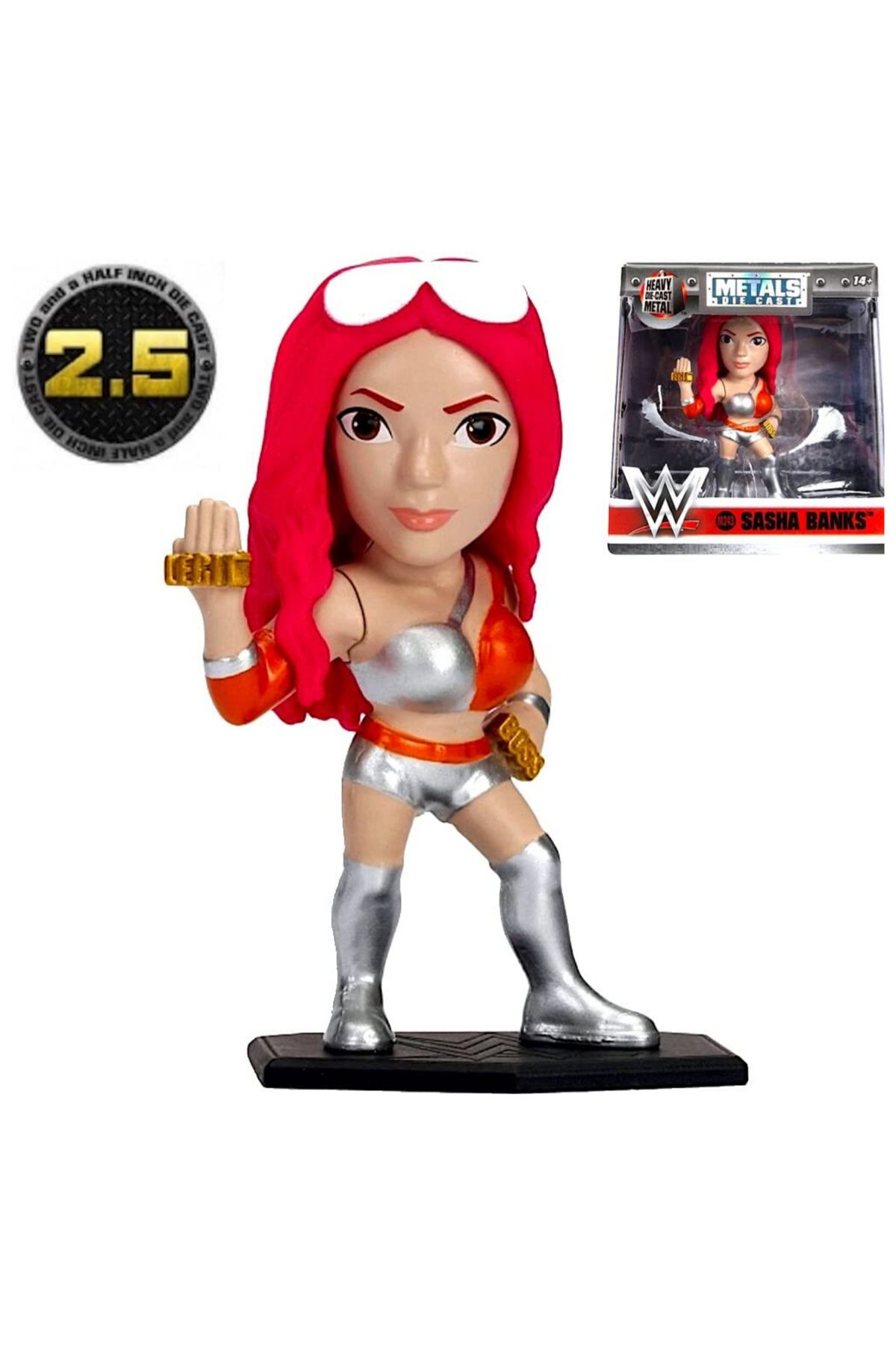 TOYFEST JADA WWE Sasha Banks 2.5” Die - Cast Metal Koleksiyon Figürü Amerikan Güreşi - 6.35 CM