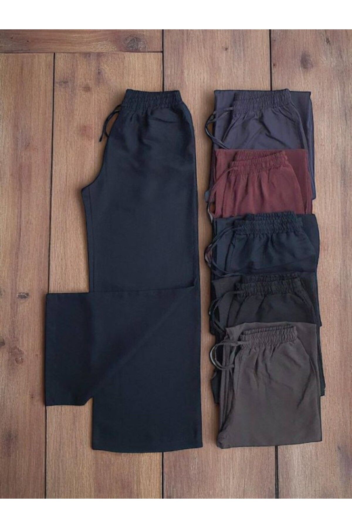 TCN ŞAHİN BELİ İPLİ LASTİKLİ BOL PANTOLON 6069