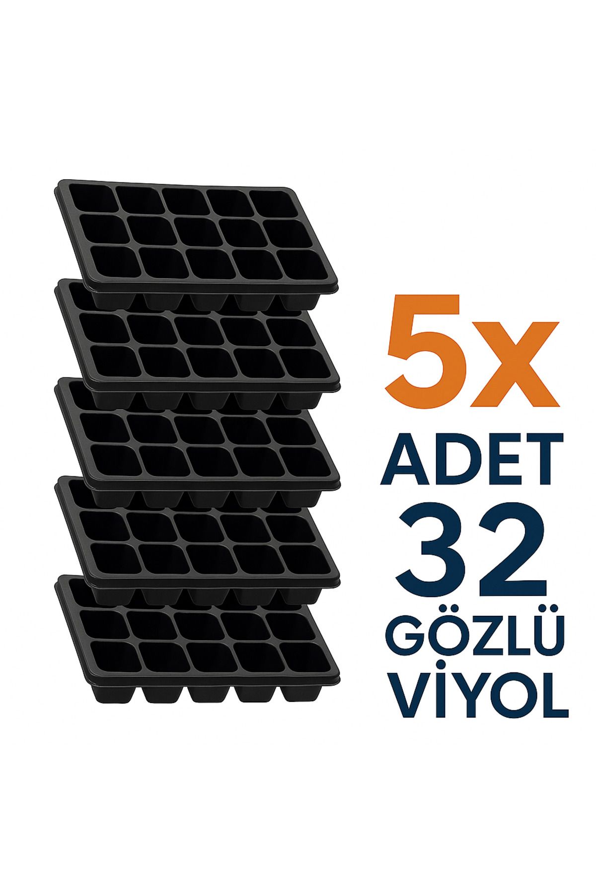Mrc Grow 32 Gözlü 5 Adet Fide Viyolü Tohum Çimlendirme Kabı Fide Yetiştirme Kabı Viyol