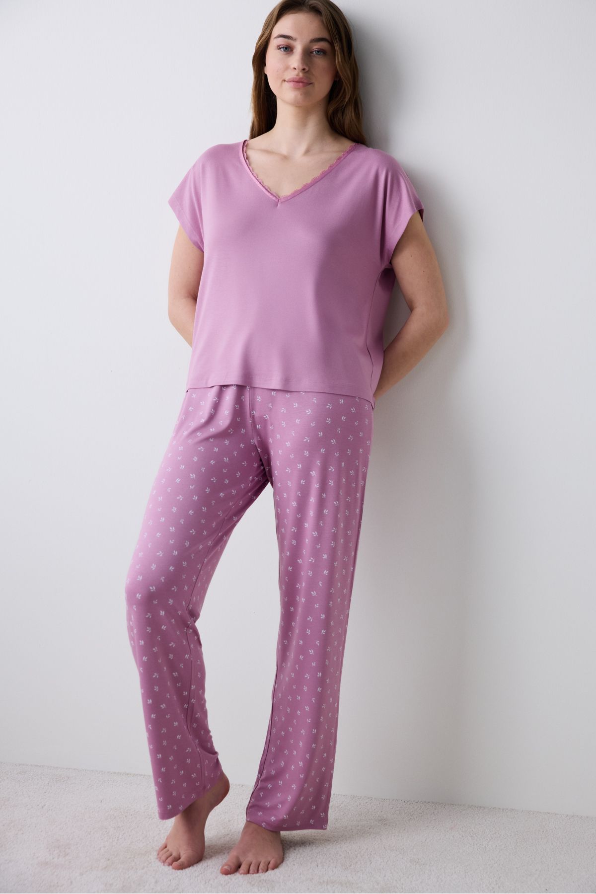 Penti Alia Soft Pants Lilac Piżama Set Kobieta - M
