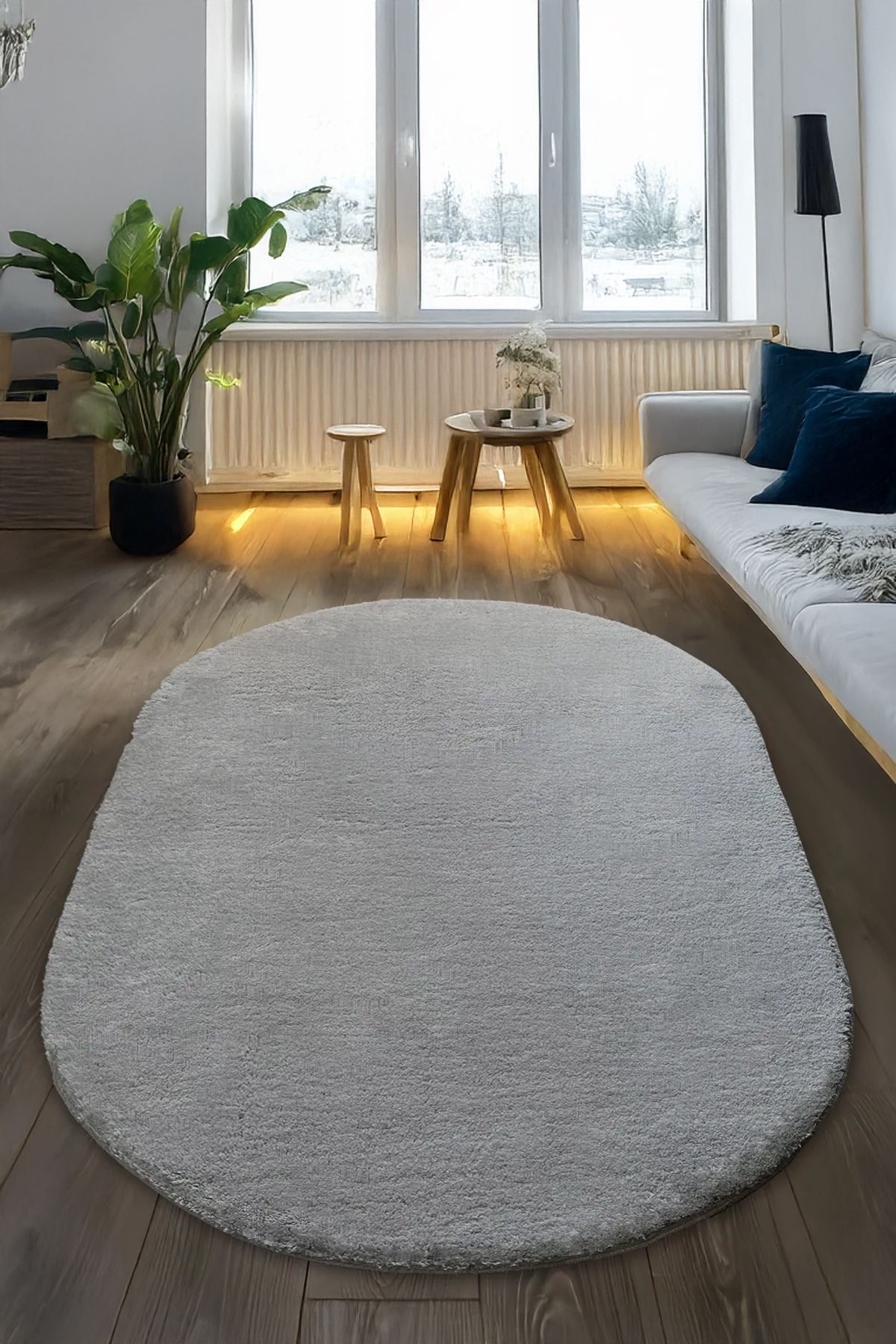 Sereserpe Yumuşak Modern Peluş Kaymaz Salon Oturma Çocuk Yatak Odası Mutfak Antre GRİ