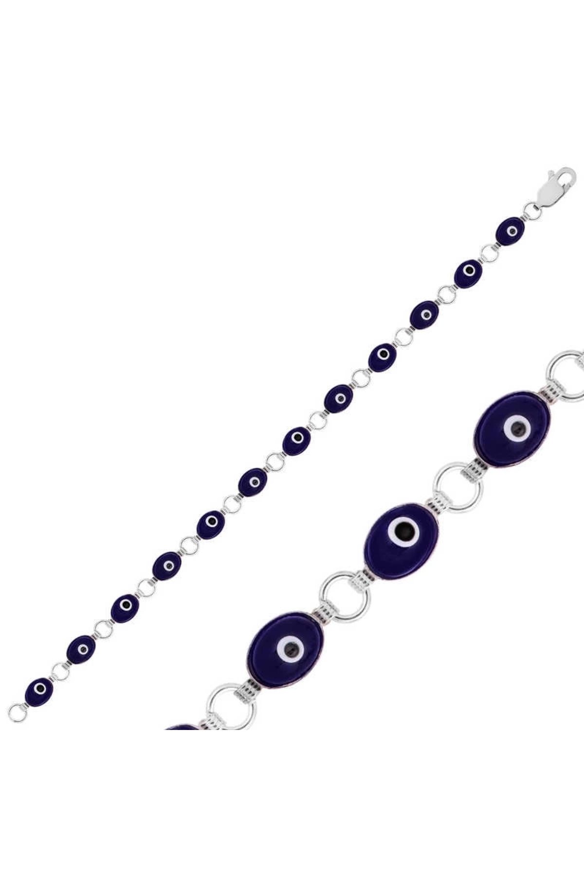 luz&pos Gümüş Oval Nazar Bileklik