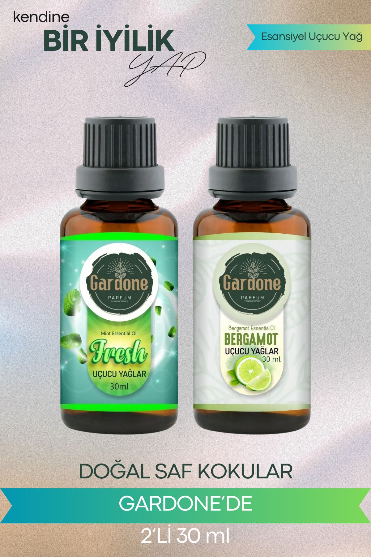 Gardone Fresh Bergamot Uçucu Yağ Buhurdanlık Yağı Doğal Uçucu Yağlar Oda Kokusu Aromaterapi 30ml