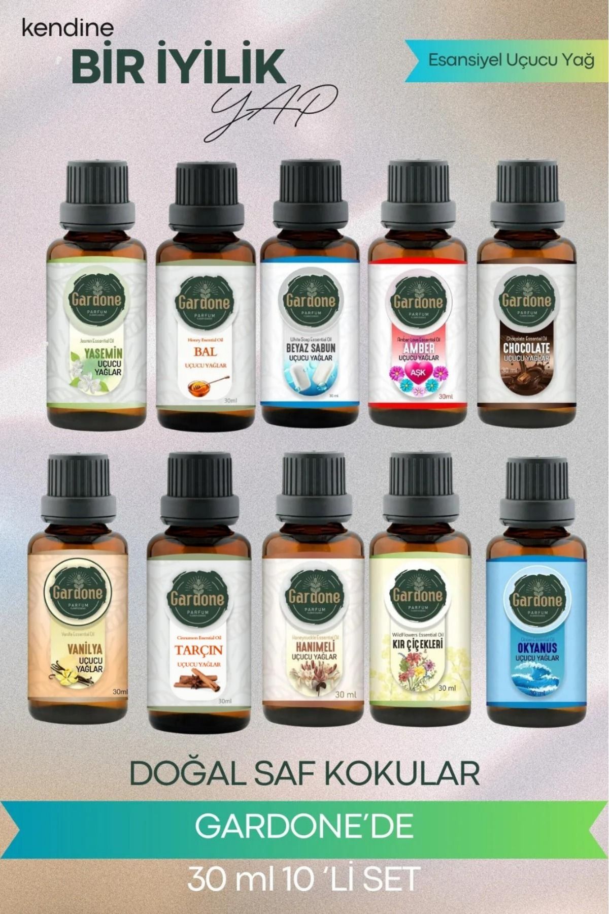 Gardone 10 lu 30 ml Set Yağ Buhurdanlık Yağı Doğal Oda Kokusu Difüzör Yağ 30*30ml
