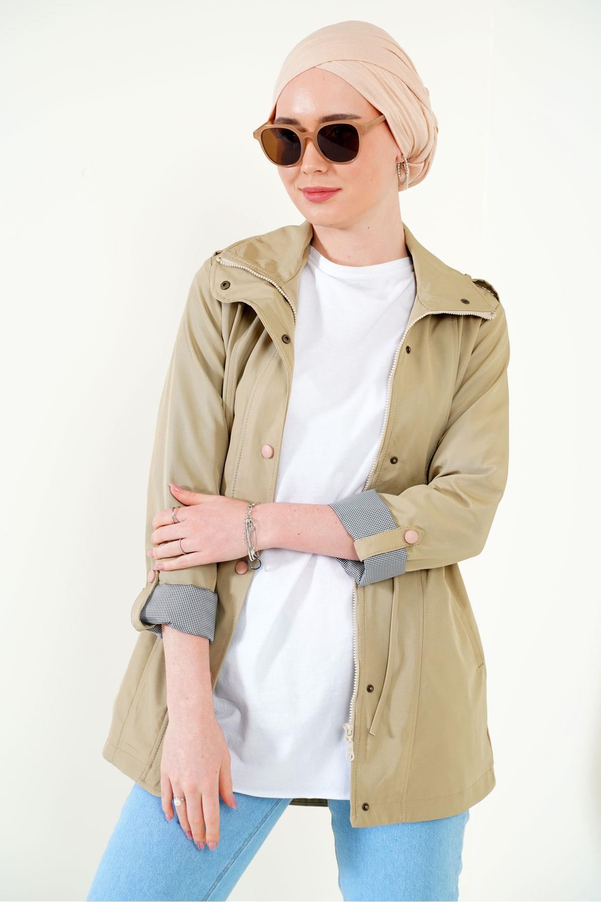 MODAMAİSA Belden Lastikli Trenchcoat - Bej