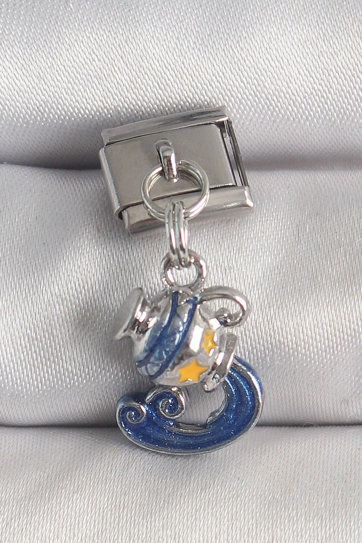 Clariss 316L Çelik Gümüş Renk Sallantı Kova Burç Model Nomination Charm