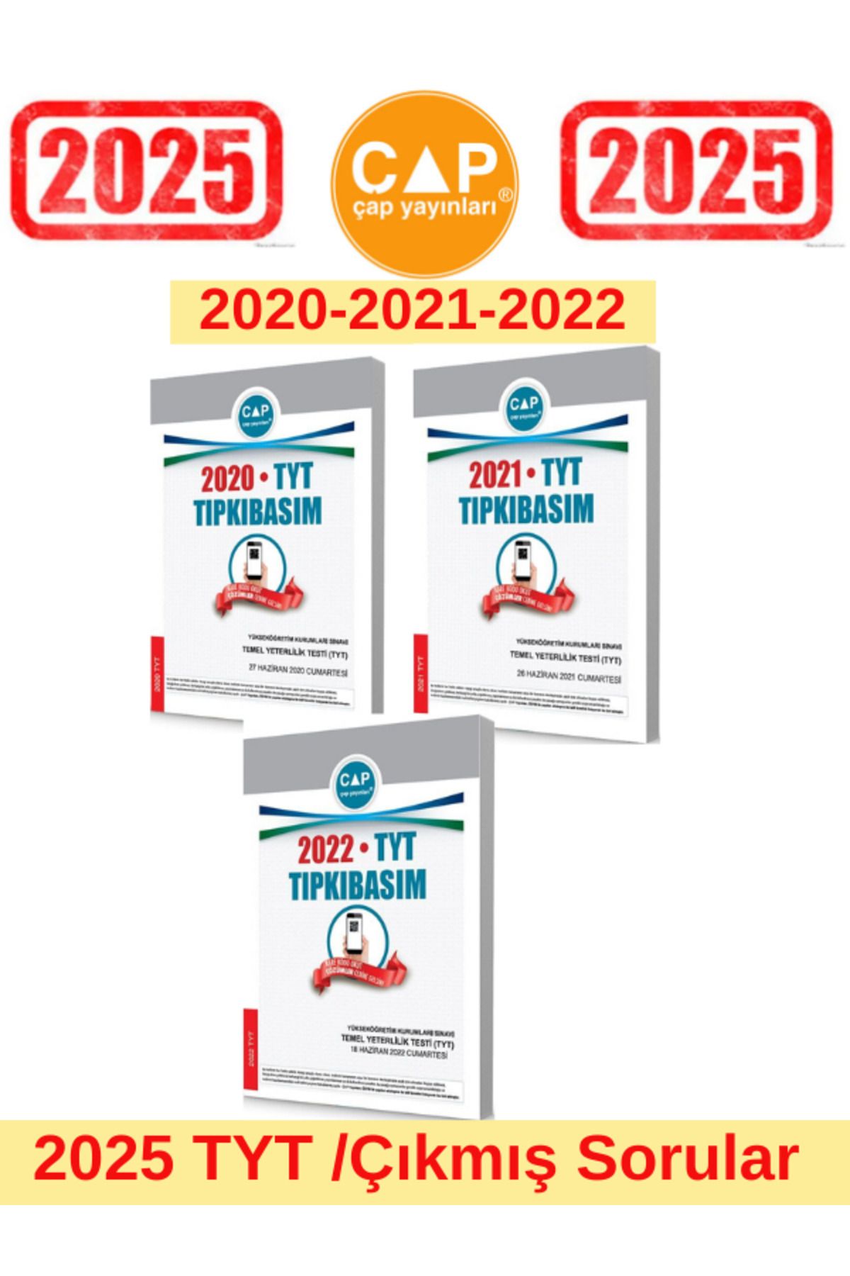 Ens Yayıncılık Çap Yayınları 2025 Tyt Sınavı 2020-2021-2022 Tıpkı Basım Çıkmış Sorular