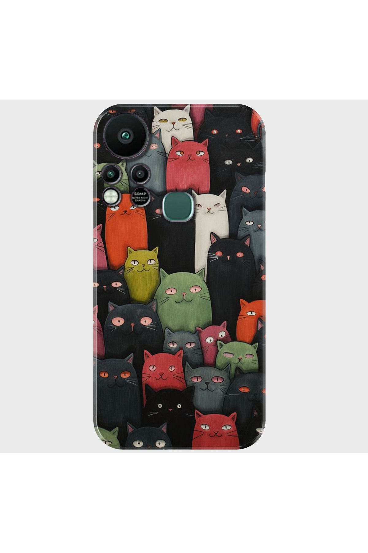 Activist INFINIX Hot 11s Kılıf Baskılı Silikon ve Telefon Tutucu - kediler