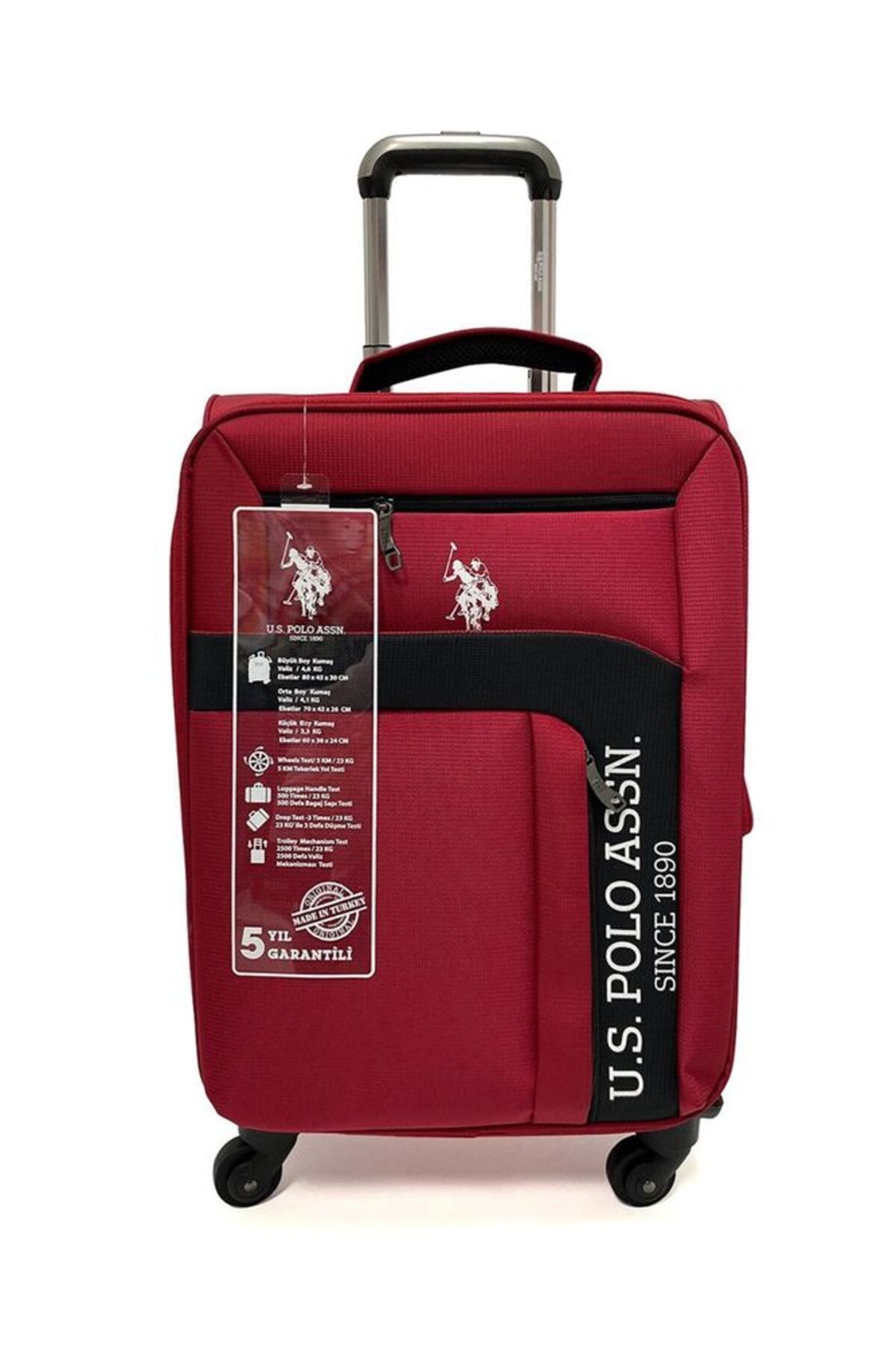 U.S. Polo Assn. Bordo Kumaş Unisex Büyük Boy Valiz Plvlz21282ab