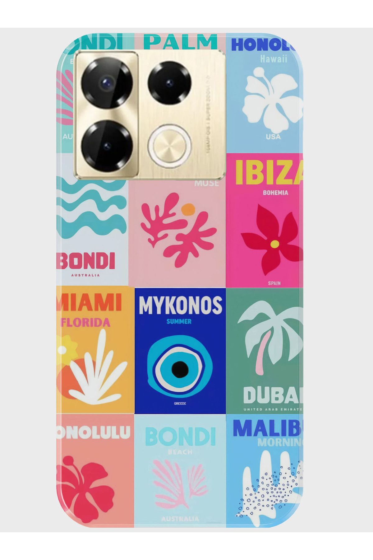 Activist INFINIX Note 40 4g Uyumlu Kılıf tutucu baskılı telefon kılıfı tutucu - mykonos