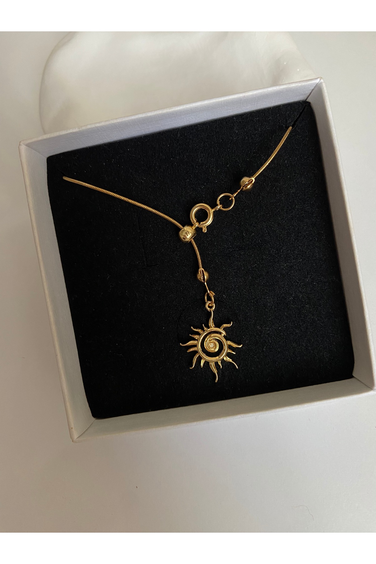 Güneş Charm Asansör Model Paslanmaz Çelik Yılan Zincirli Kadın Kolye (48 Cm) – Sevgililer Günü Özel - Detay Görseli 1