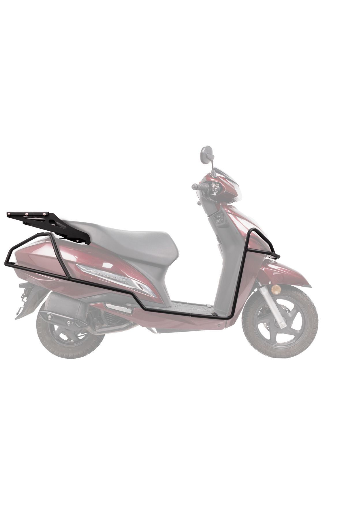 Moto-Knight Honda Activa 125 2023 - 2024 Tam Uyumlu Motor Koruma Demiri ve Çanta Demiri Seti Siyah