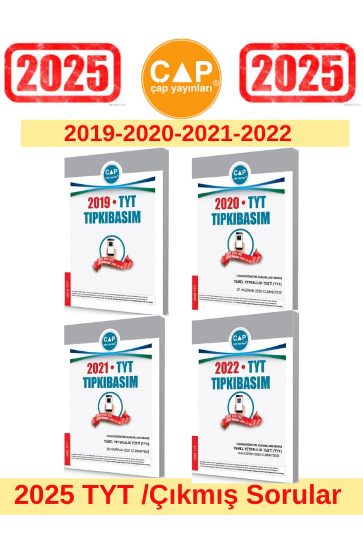 Ens Yayıncılık Çap Yayınları 2025 Tyt Sınavı 2019-2020-2021-2022 Tıpkı Basım Çıkmış Sorular