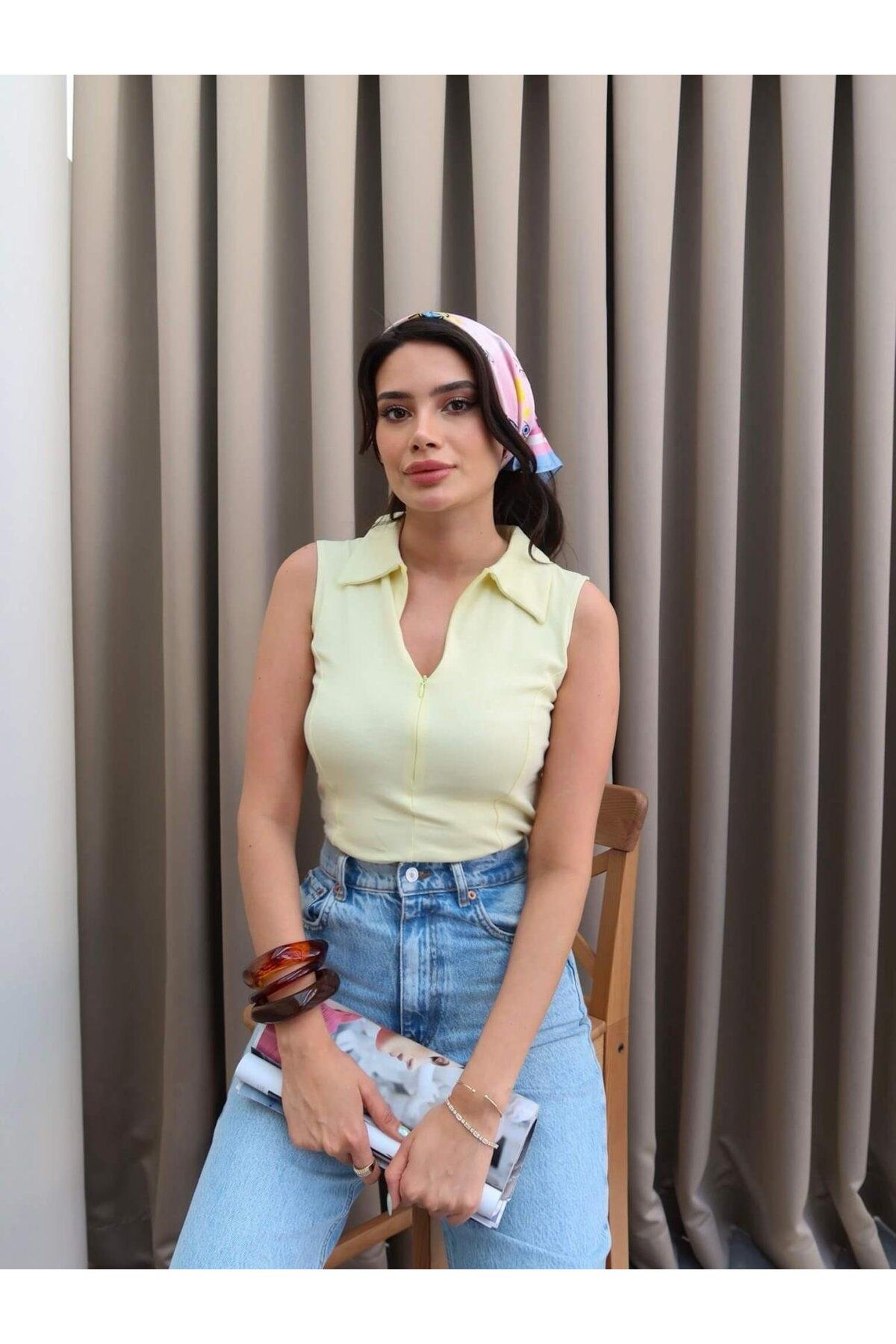 Hotfashion Fermuarlı Sıfır Kol Body
