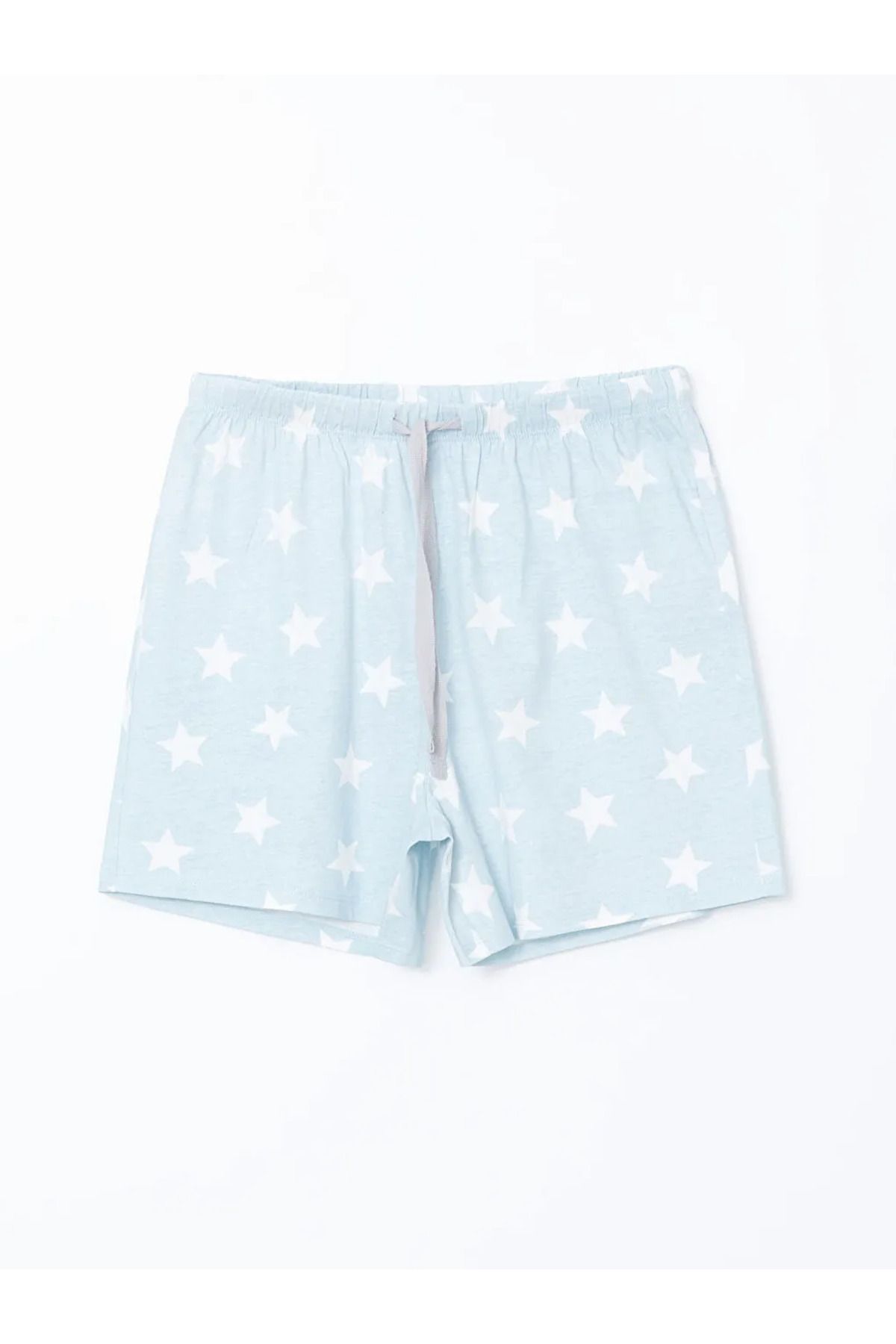 LC Waikiki LCW DREAM Mavi Beli Lastikli Desenli Kadın Şort Pijama Altı