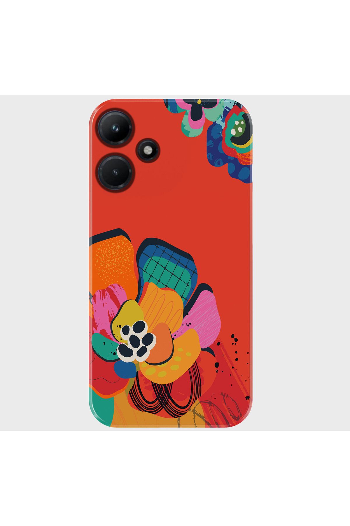 Activist INFINIX Hot 30 Kılıf Baskılı Silikon ve Telefon Tutucu - redfloral