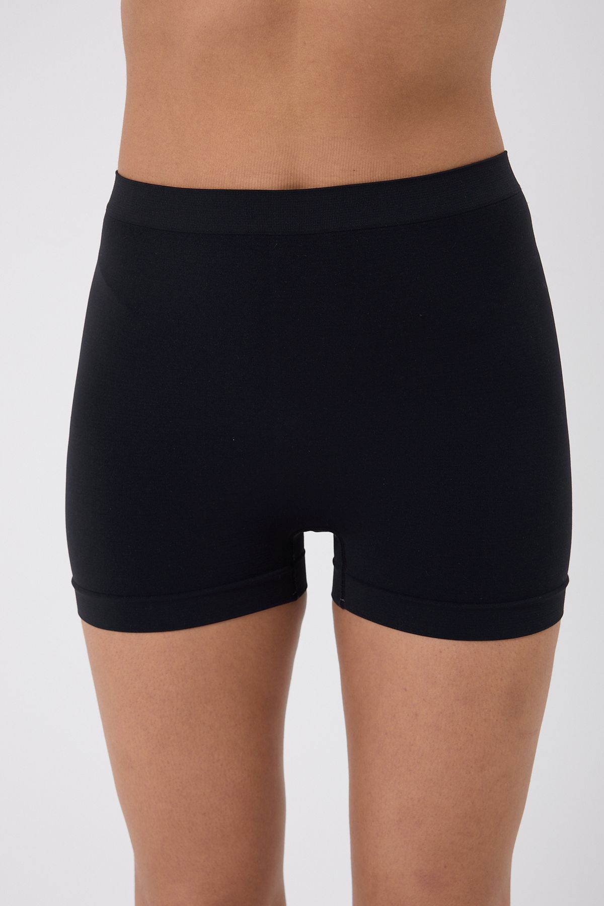 bazaar-turkey all you need Yüksek Bel Dikişsiz Boxer Tayt 5406 Siyah