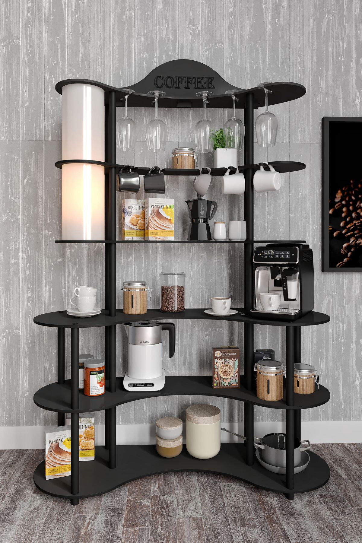 RC HOME Geniş Raflı Kahve Standı