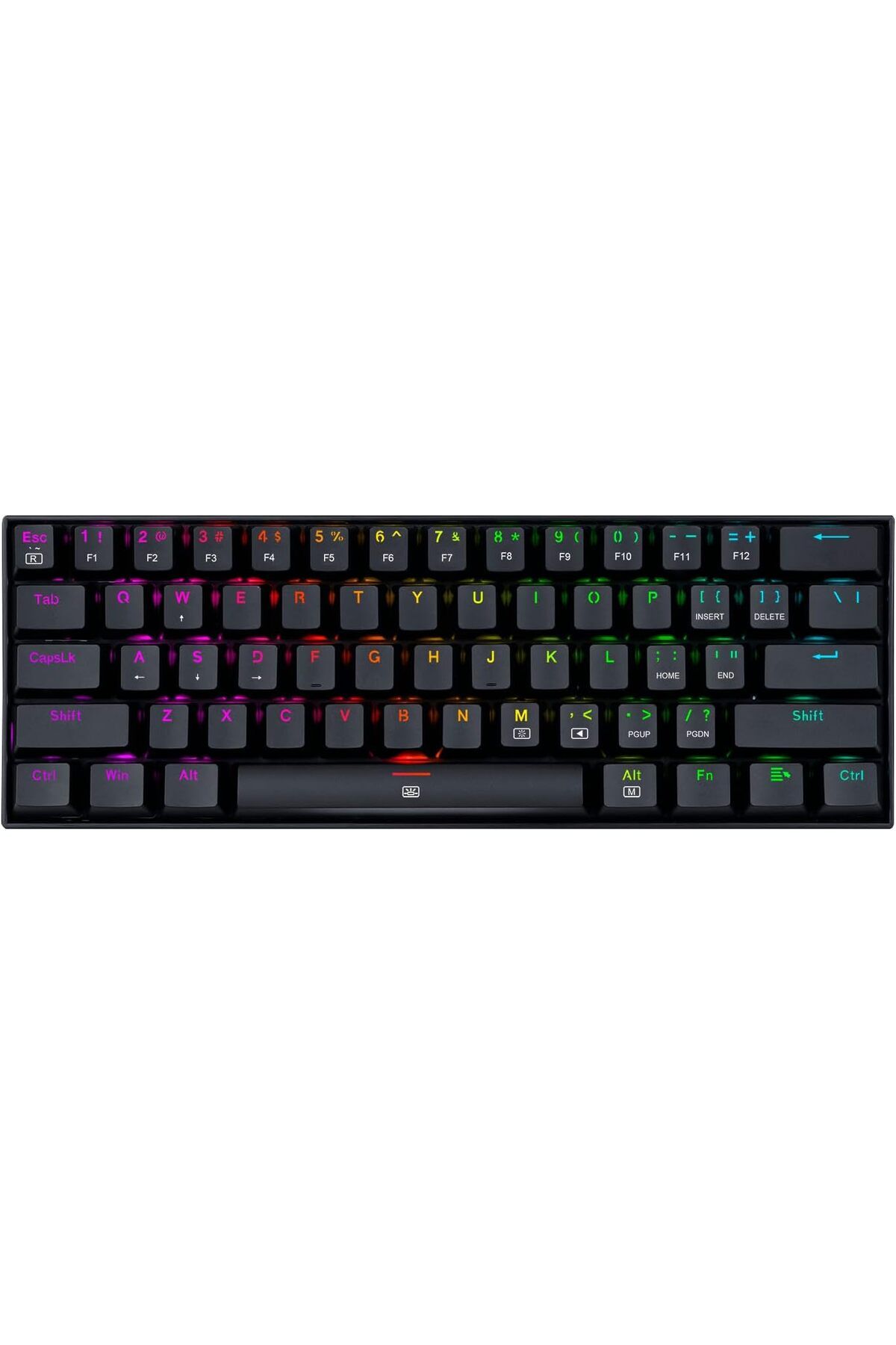 REDRAGON-لوحة مفاتيح الألعاب الميكانيكية K630، تصميم مضغوط بنسبة 60% مع 61 مفتاحًا، مفاتيح بنية اللون، خلفية RGB 1