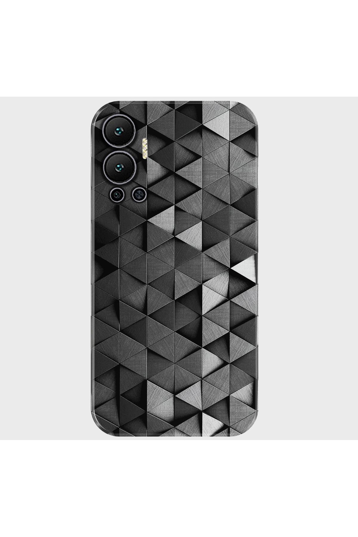 Activist INFINIX Hot 12 Kılıf Baskılı Silikon ve Telefon Tutucu - siyahbeyaz