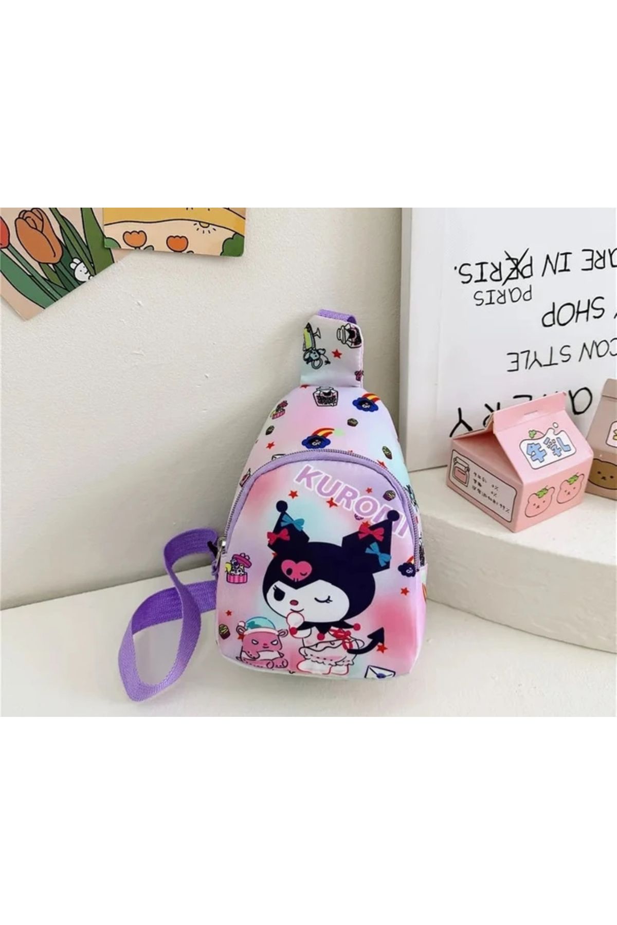 BALCI HEDİYELİK Sanrio Kuromi Çocuk Göğüs Çantası