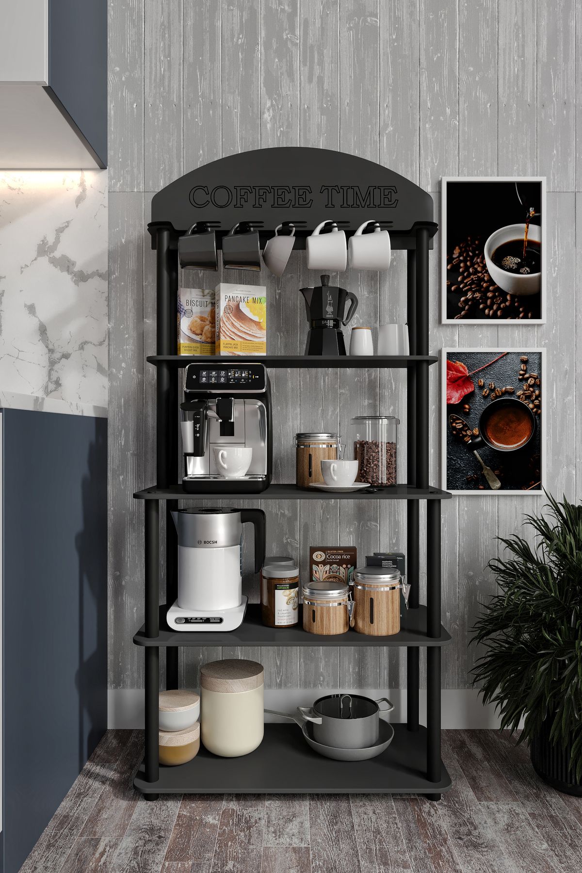 RC HOME Dekoratif Çok Amaçlı Raflı Dolabı