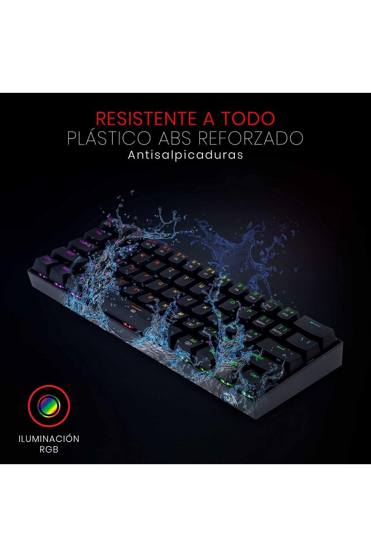 REDRAGON-لوحة مفاتيح الألعاب الميكانيكية K630، تصميم مضغوط بنسبة 60% مع 61 مفتاحًا، مفاتيح بنية اللون، خلفية RGB 9